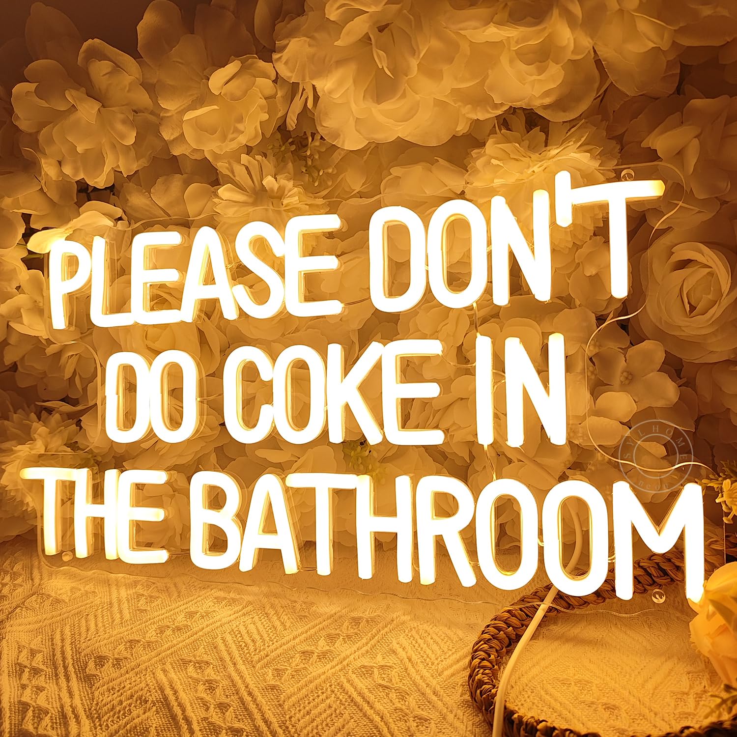 Sylhome Please DonT Do Coke In The Bathroom Game Room Bedroom Bar Store Wall Decor Sign Birthday Christmas Party Backdrop Gifts Usb 16.9X9.2 Warm