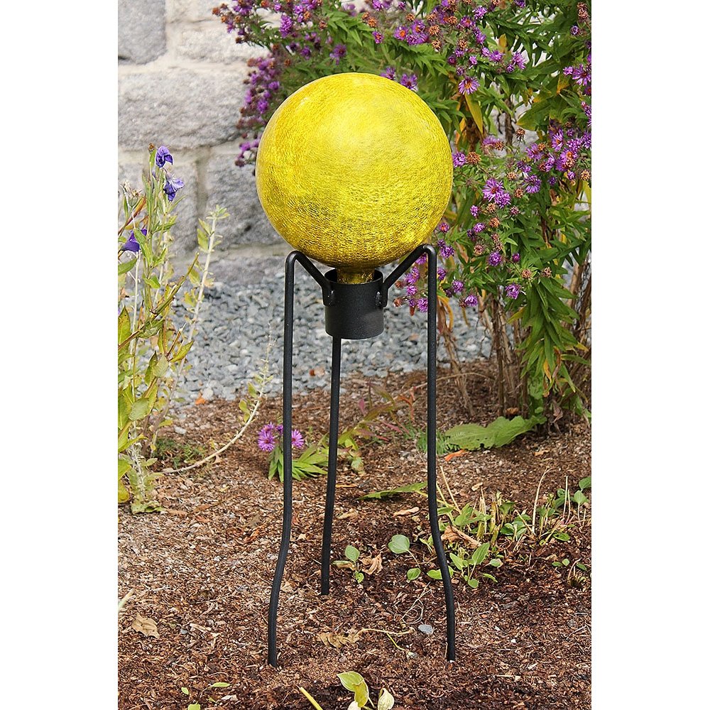 ACHLA DESIGNS Gazing Glass Garden Globe Sphere, 10-in, Lemon Drop, Model G10-Y-C