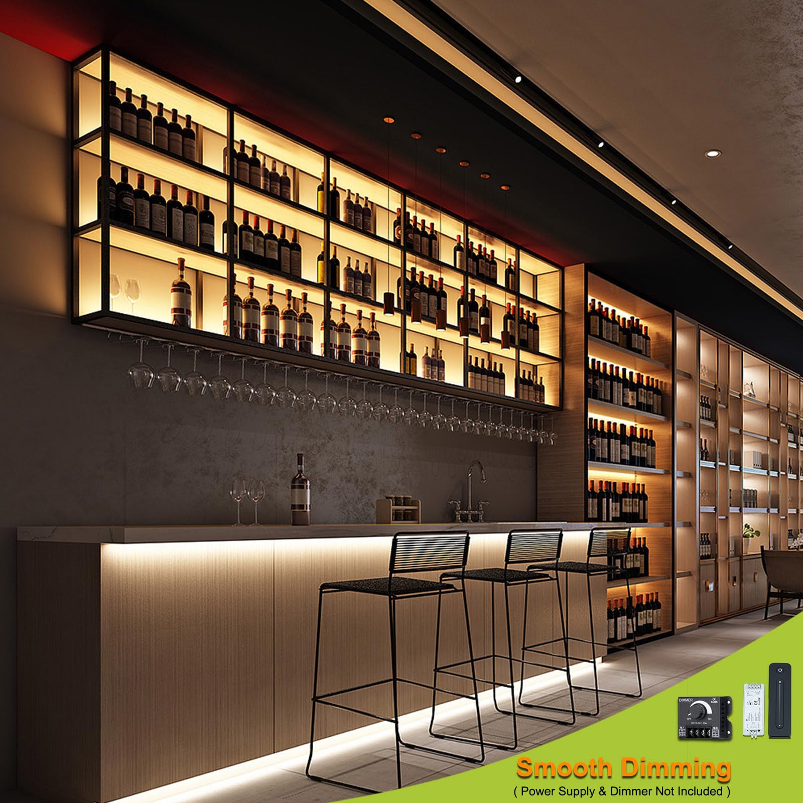 JOYLIT LED Strip Lights 16.4FT 3000K Warm White 126LEDs/M Dimmable SMD 2835 Model S28BNP-WW1