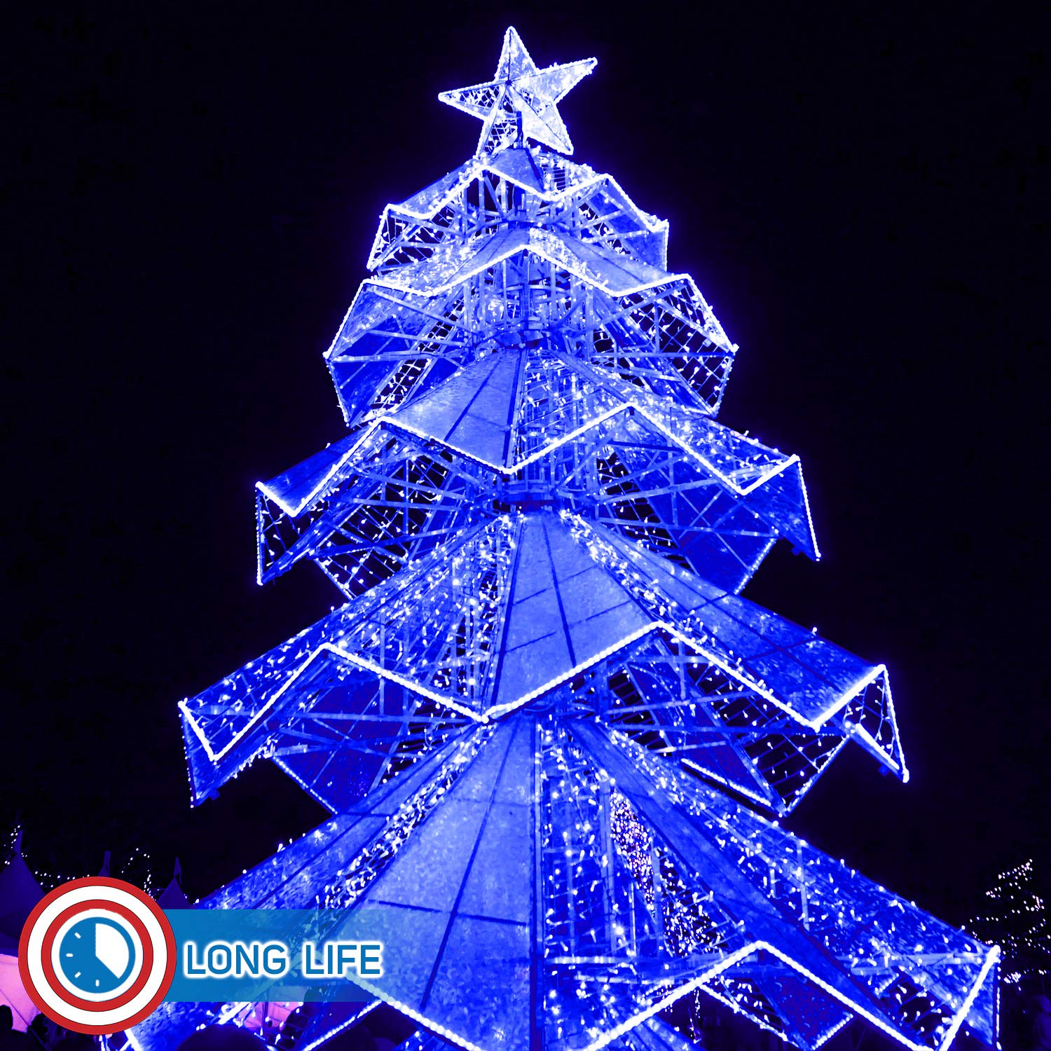 Russell Decor LED Rope Lights - 30ft Blue PVC for Holiday Party and Christmas Decoration