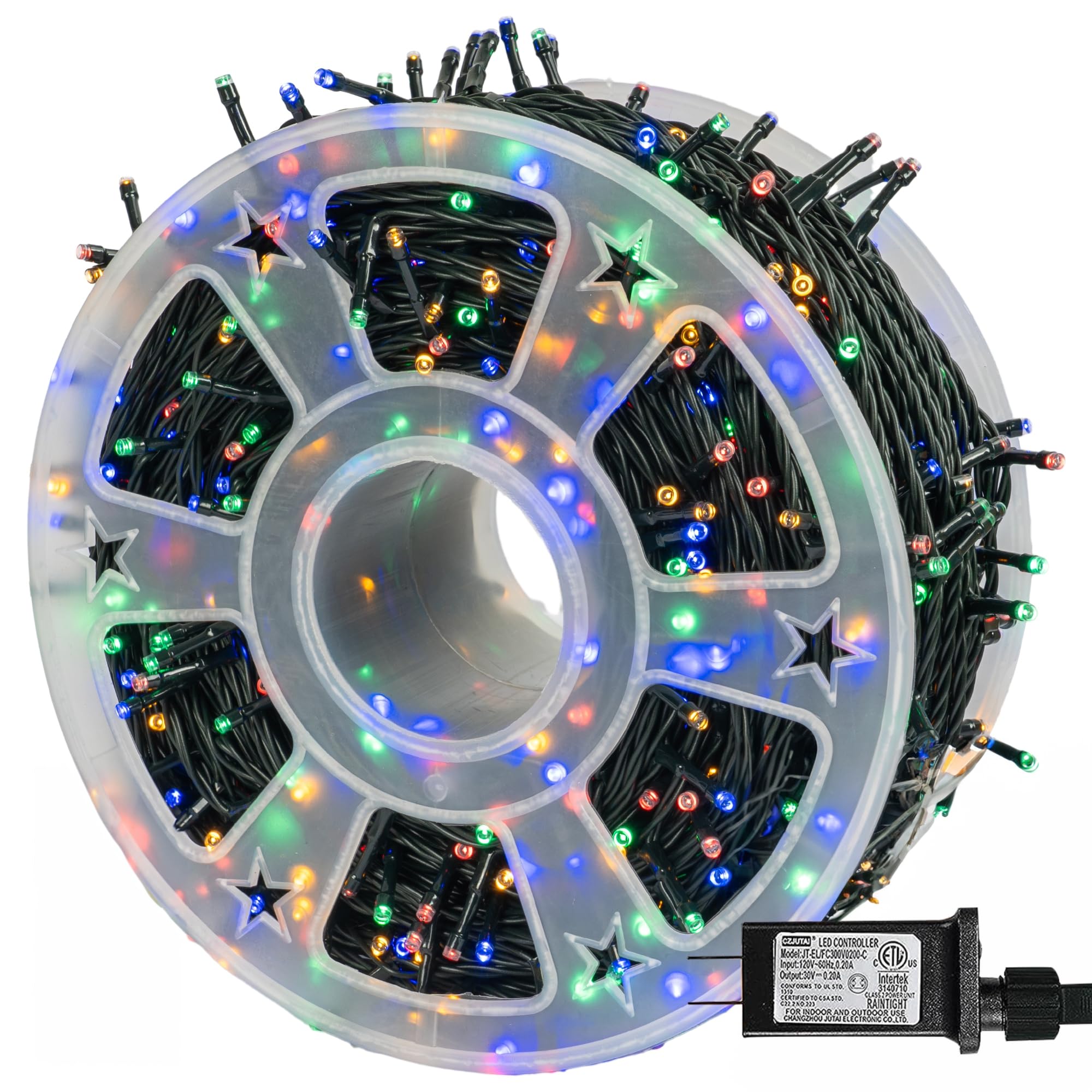 Dazzle Bright 164 FT 500 LED Christmas String Lights, Waterproof Green Wire String Lights with 8 Modes, Outdoor Christmas Decora