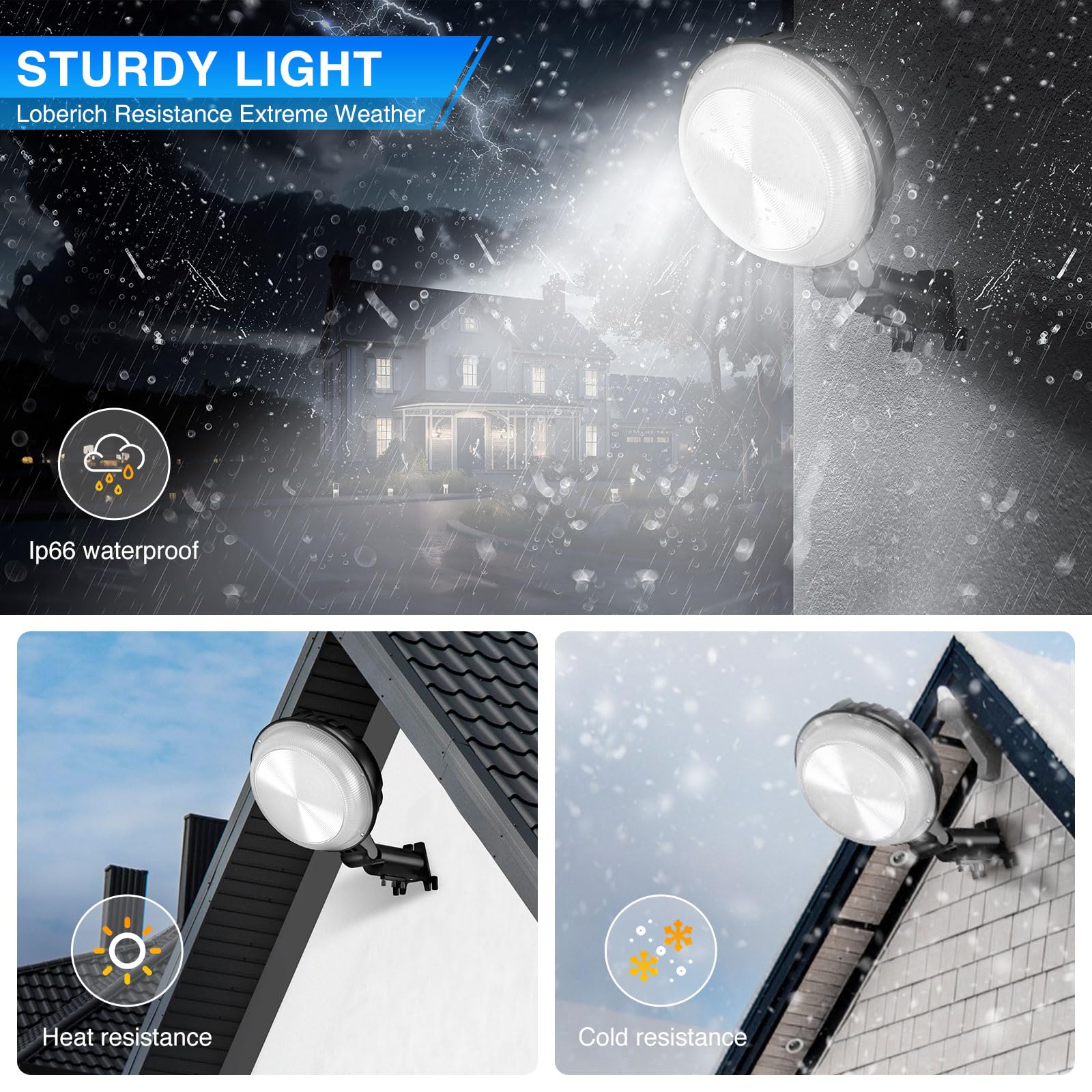 Starmoitic Led Barn Light, 150W 20000Lm Dusk To Dawn Outdoor Lighting, Yard Light Ip66 Waterproof, 150° Angle Adjustable Bright Outdoor Street Light For Garden, Garages, Attics, Patios, And Barns
