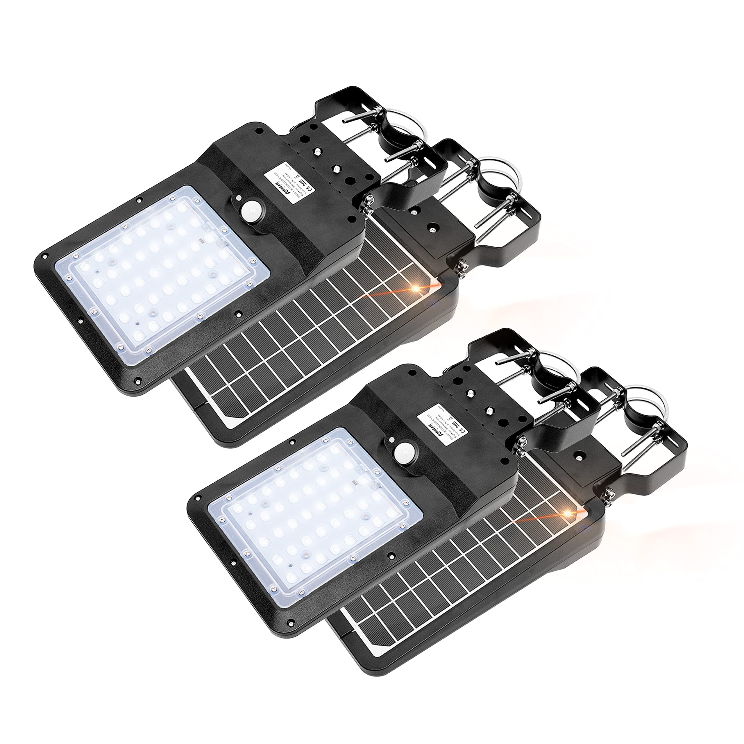 Wagan EL8588 1000 Lumen Integrated Solar Street Lamp Security Flood Light Motion Sensor Waterproof Weatherproof Dusk to Dawn Sol
