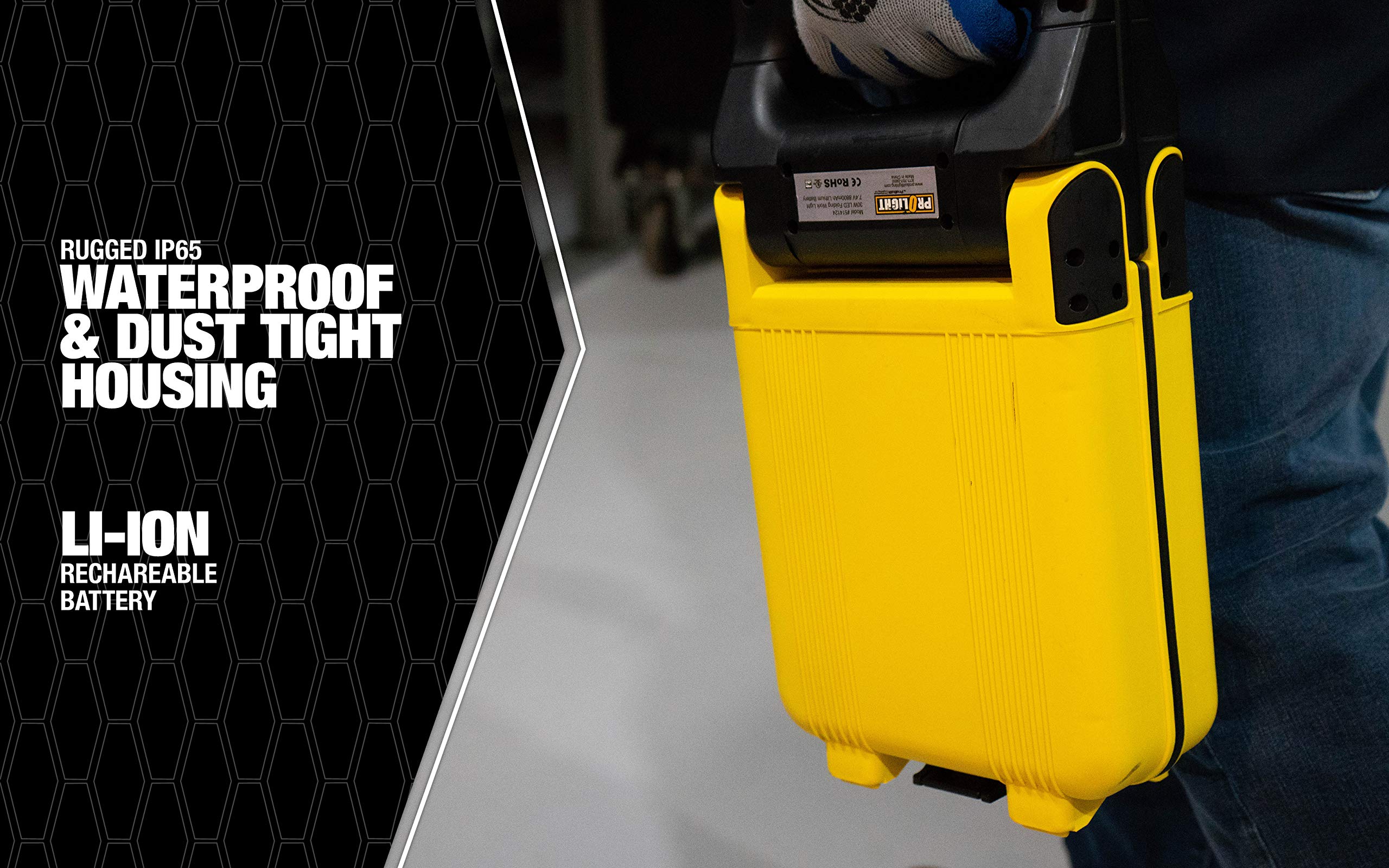 ProLight 514124 30W Rechargeable Folding Light, One Size, Yellow