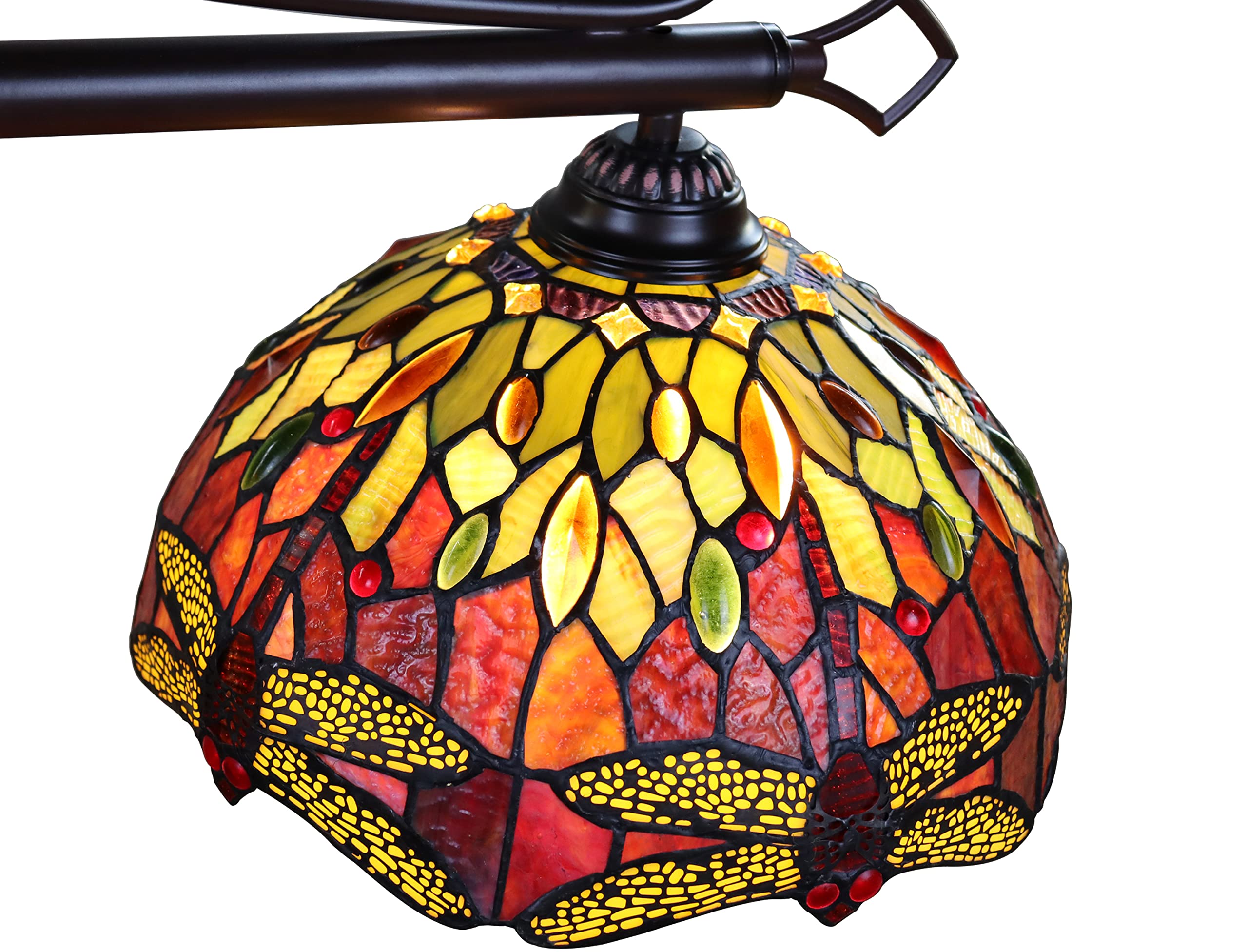 Chloe Lighting Empress Dragonfly Pendant, 3 Light, Dark Bronze, 48in Wide, Multicolor, Model CH3T471RD48-IL3