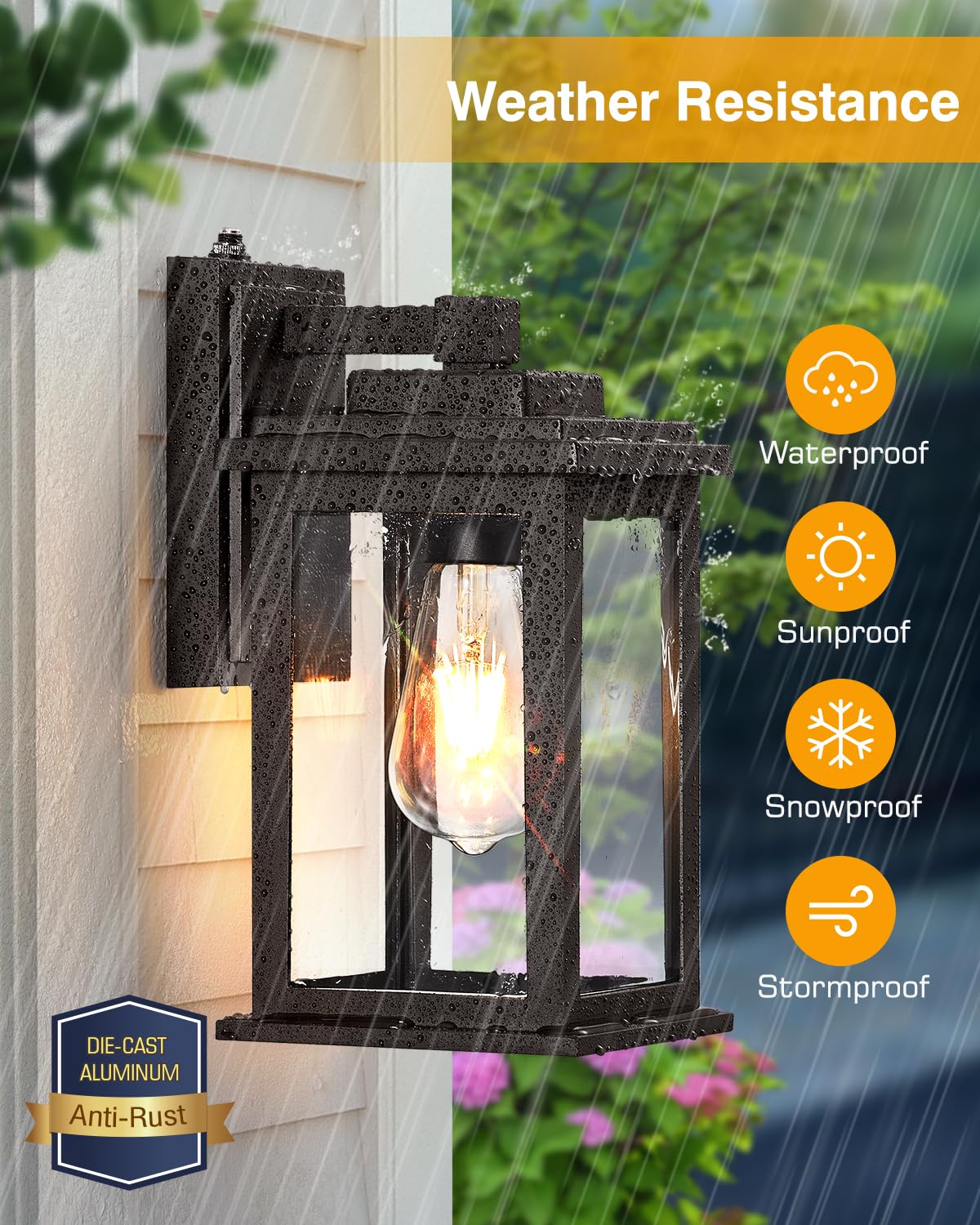 Vianis Bronze Outdoor Wall Lights  Dusk To Dawn Led Outdoor Light  Aluminum Exterior Lighting Fixtures  Waterproof Porch Lights Outdoor For House  Doorway  Garage Hardwired  Non-Solar
