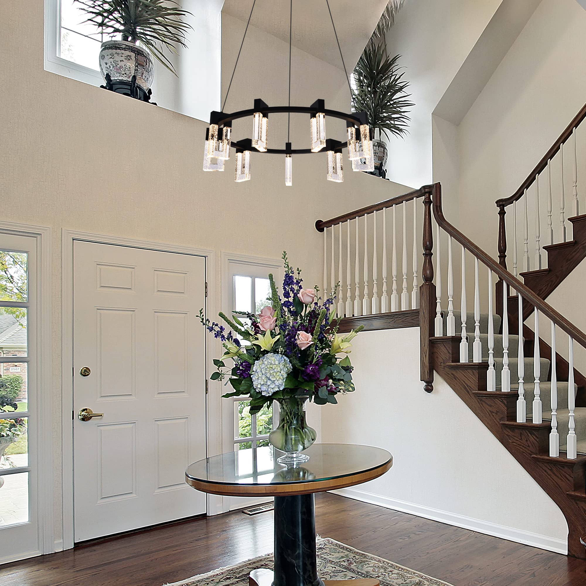 Vonn Sorrento 27&quot; 9-Light Adjustable Black Led Chandelier - Etl Certified Pendant Lighting