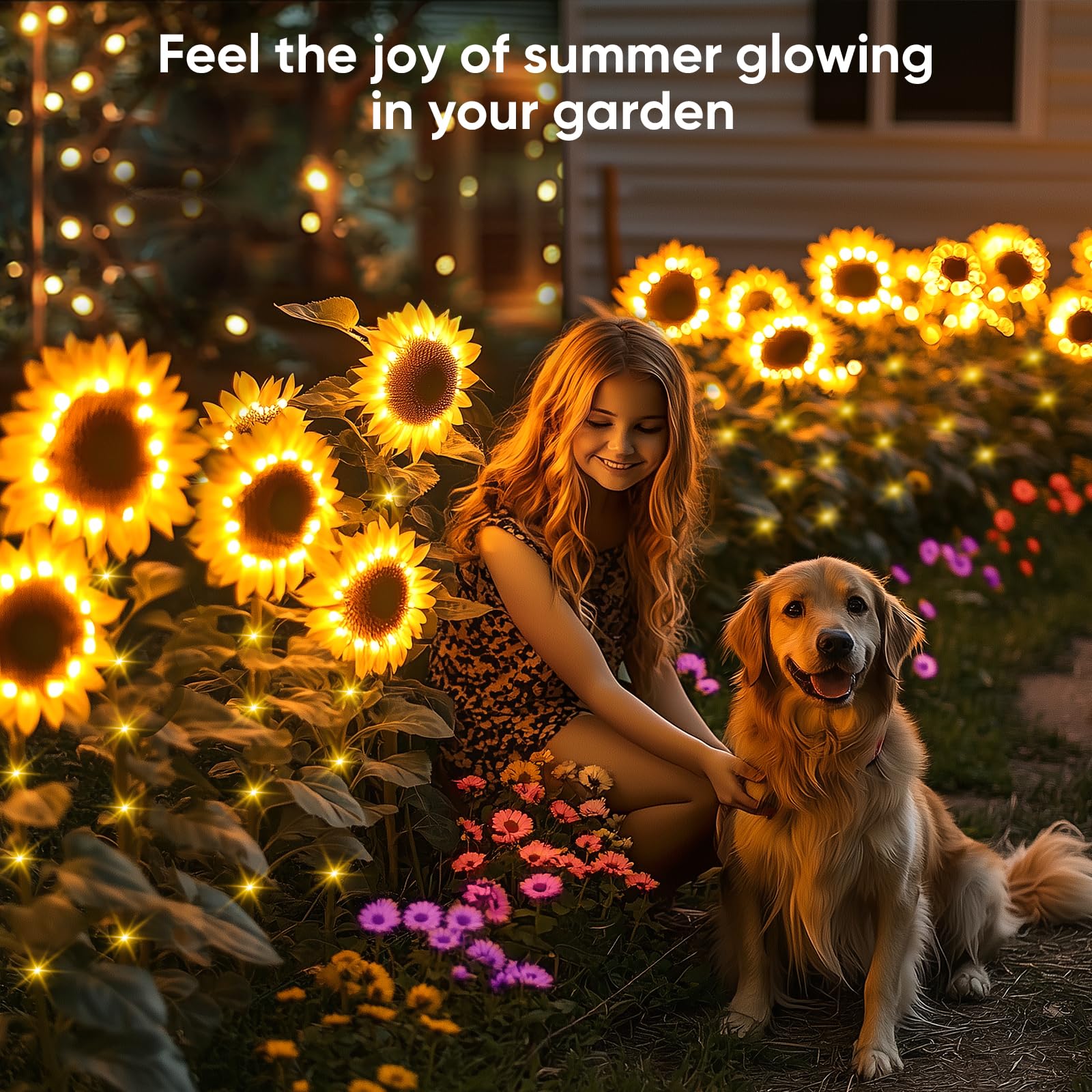 Sunflower Solar Lights Garden Decor: 8-Pack Artificial Led Solar Flower Lights Christmas Outdoor Decorations- Waterproof Decorative Light For Holiday Patio Yard Pathway - Xmas Gifts For Women Mom
