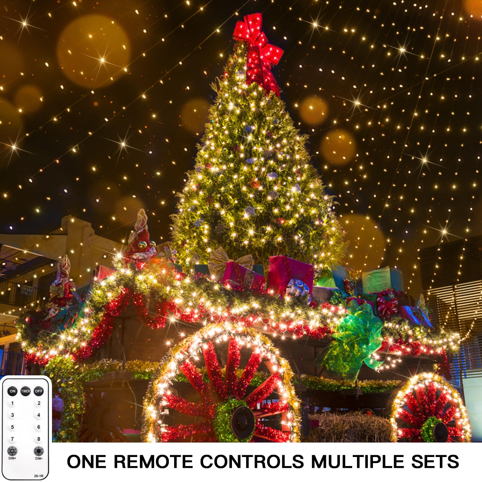 Suddus White Christmas Tree Lights Outdoor, 66Ft 200 Led Christmas String Lights With 8 Modes, Twinkle Lights For Christmas Tree, Bedroom, Backyard, Patio, Porch, House Decoration