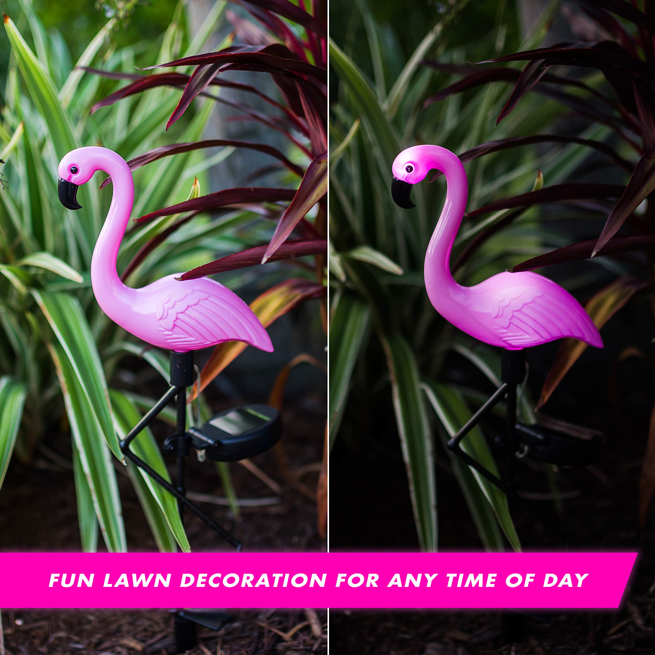 Galashield Pink Flamingo Solar Lights - Outdoor Lawn Decorations & Garden Ornaments