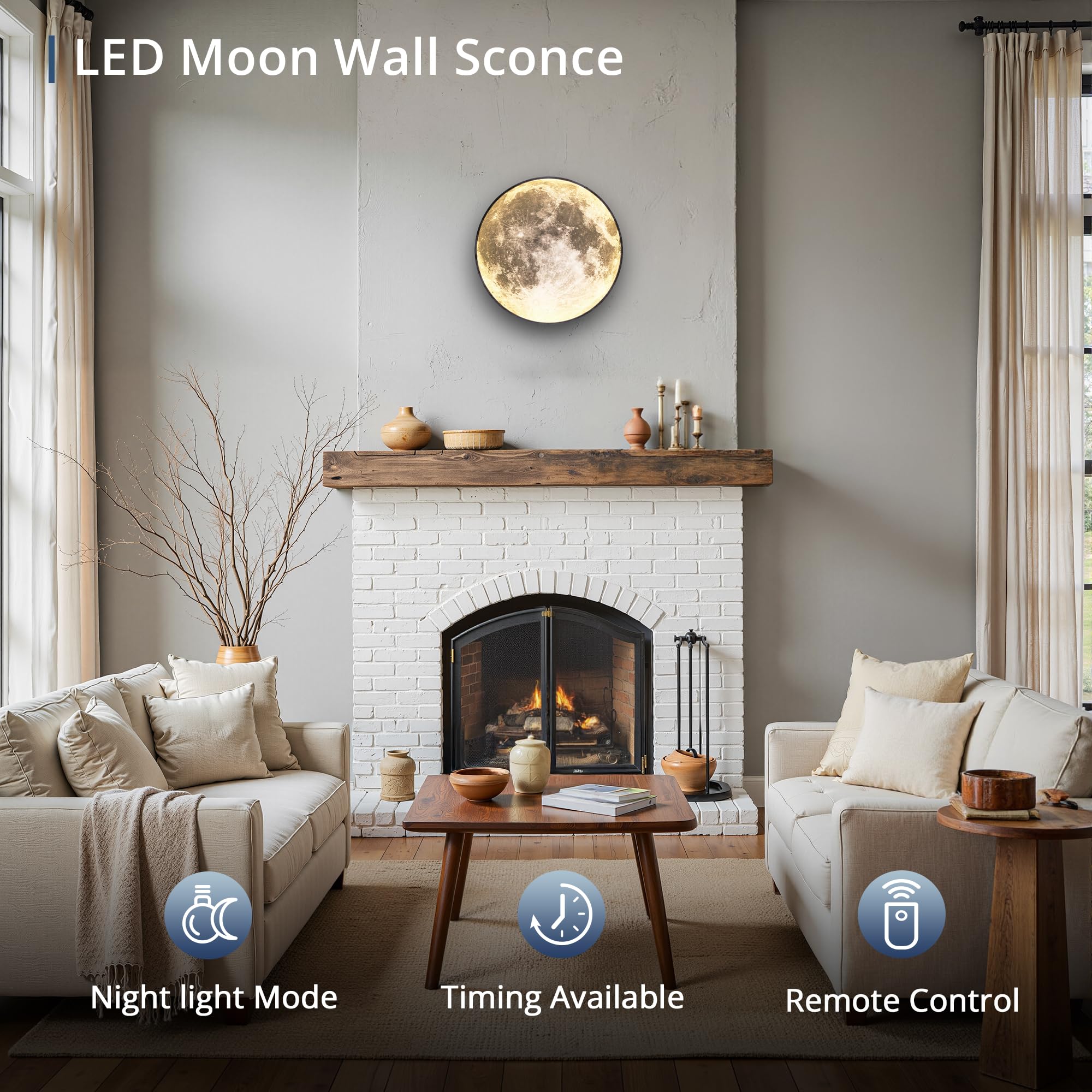 LEDIARY Dimmable Wall Light, 12W Modern LED Fixture, 9.5 Inch, Black, Remote Control, Indoor Wall Mounted for Bedroom Living Room Corridor