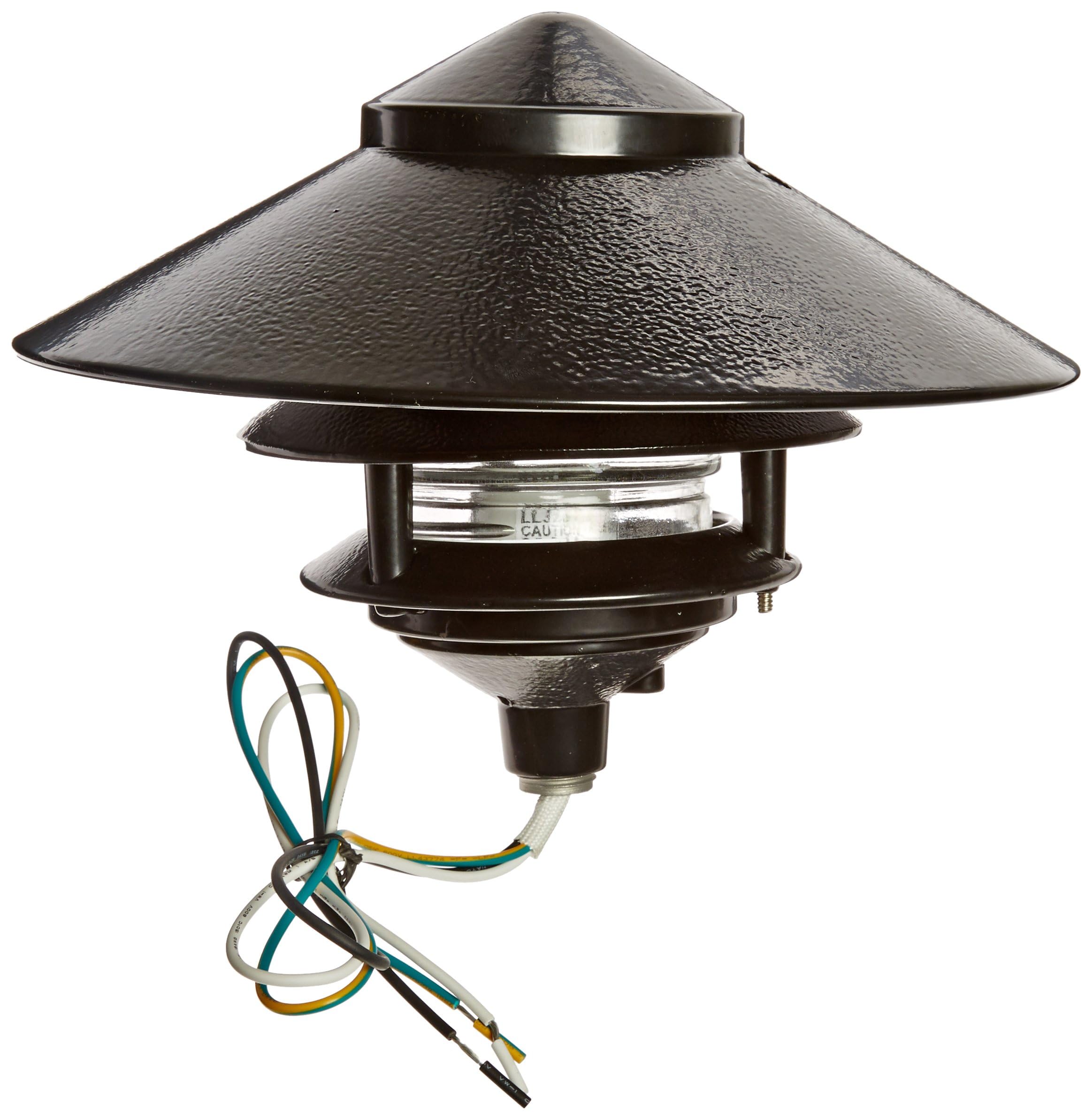 RAB Lighting LL323B Incandescent 3 Tier Lawn Light, 75W, 1220 Lumens, 10in Top, Black, Multicolor