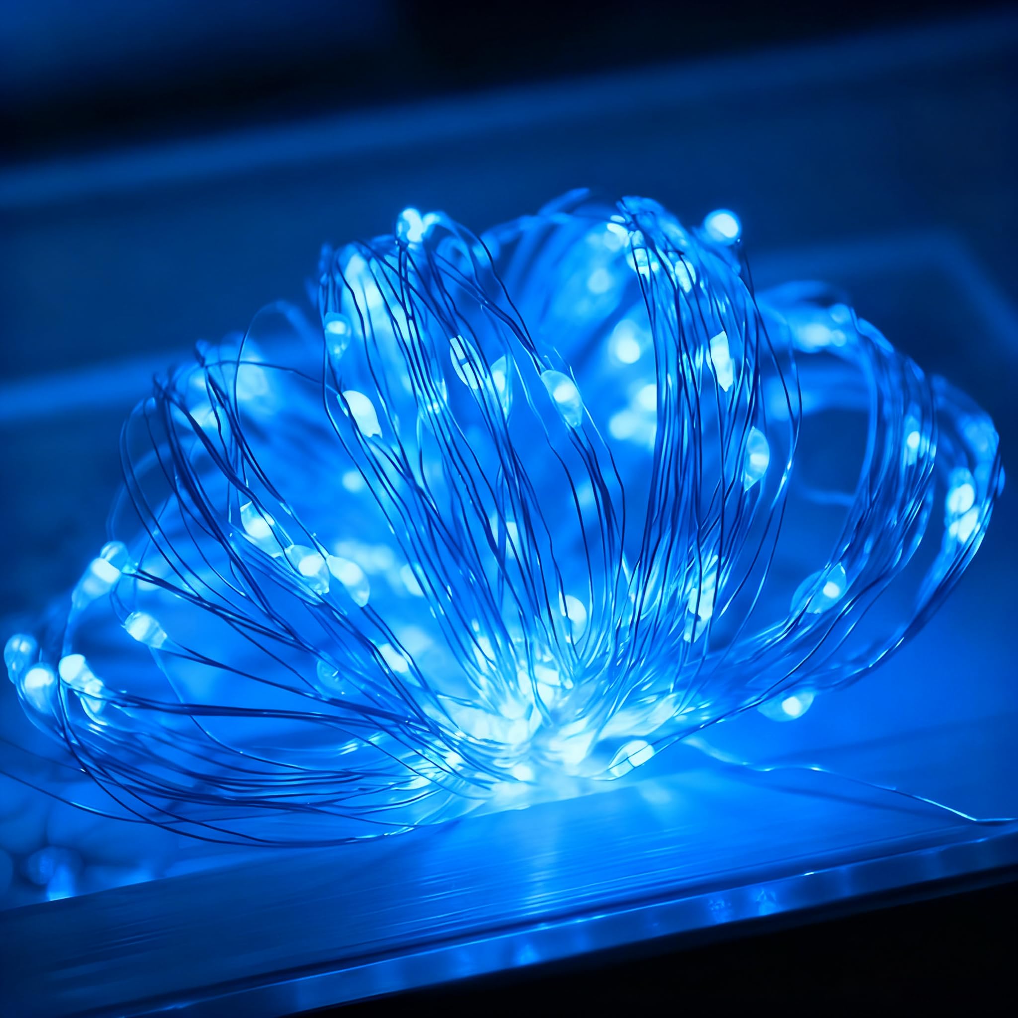 Btfarm 12 Pack Fairy Lights Battery Operated  7Ft 20 Led Mini String Lights Waterproof Silver Wire For Mason Jars Centerpiece Table Crafts Bedroom Christmas Decoration  Blue
