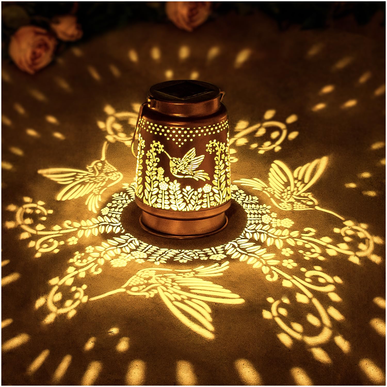 Hummingbird Solar Lanterns Outdoor Waterproof Hanging Solar Lights Hummingbird Gifts For Women Men Metal Decorative Led Hummingbird Lanterns For Garden Decor,Yard,Patio,Lawn,Tabletop,Pathway,Landscape