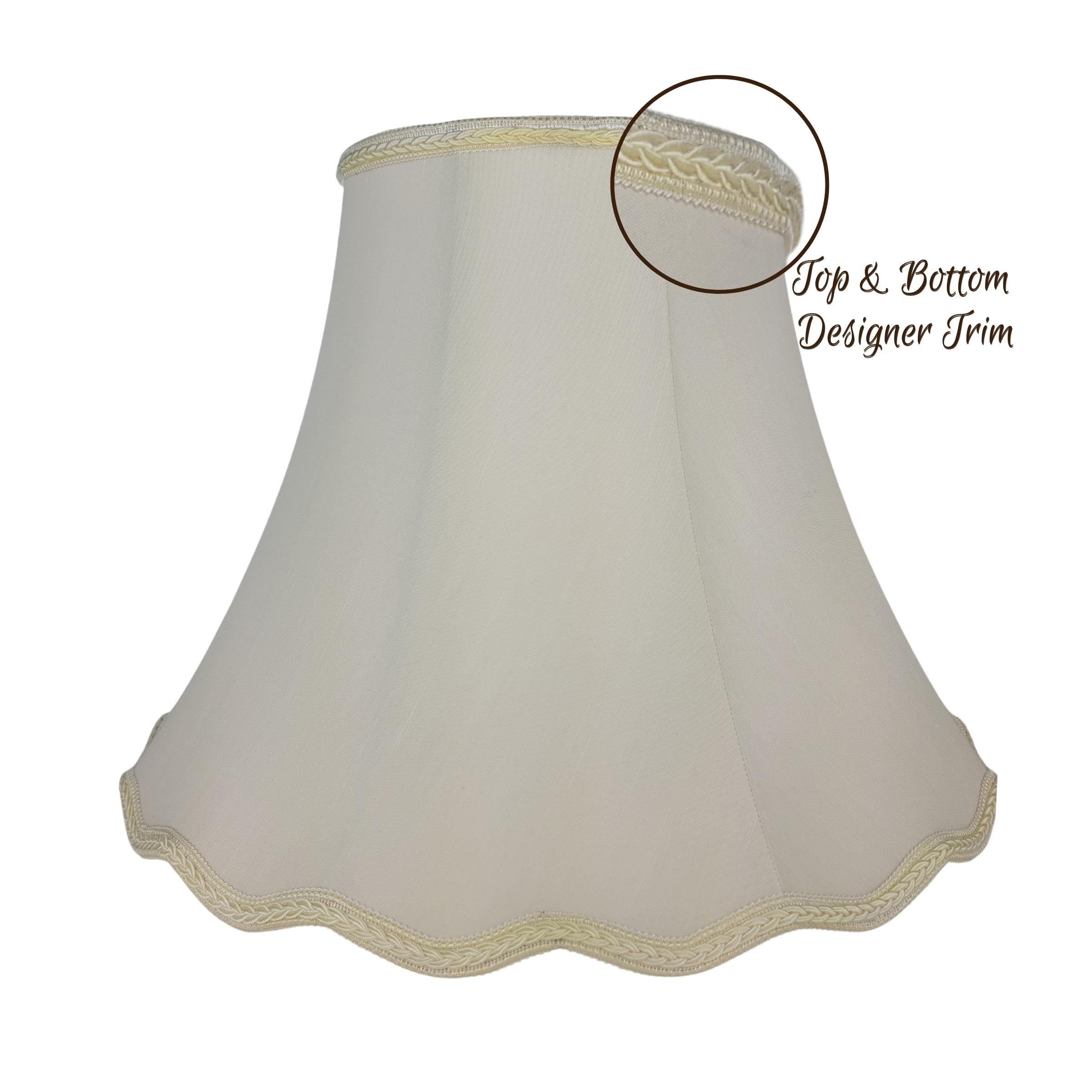 Royal Designs Scalloped Bell Designer Lamp Shade, Eggshell, 5 X 10 X 8.25