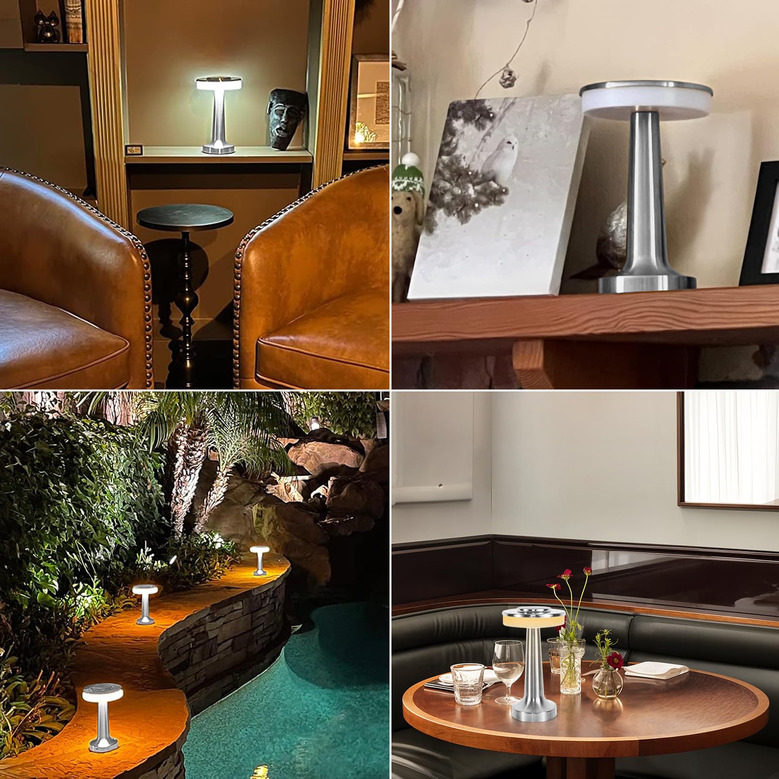 Sunligtgo Cordless Table Lamp, Portable Led Desk Lamp, Table Sensor Control Beside Lamps, Kids Night Light With Stepless Dimming