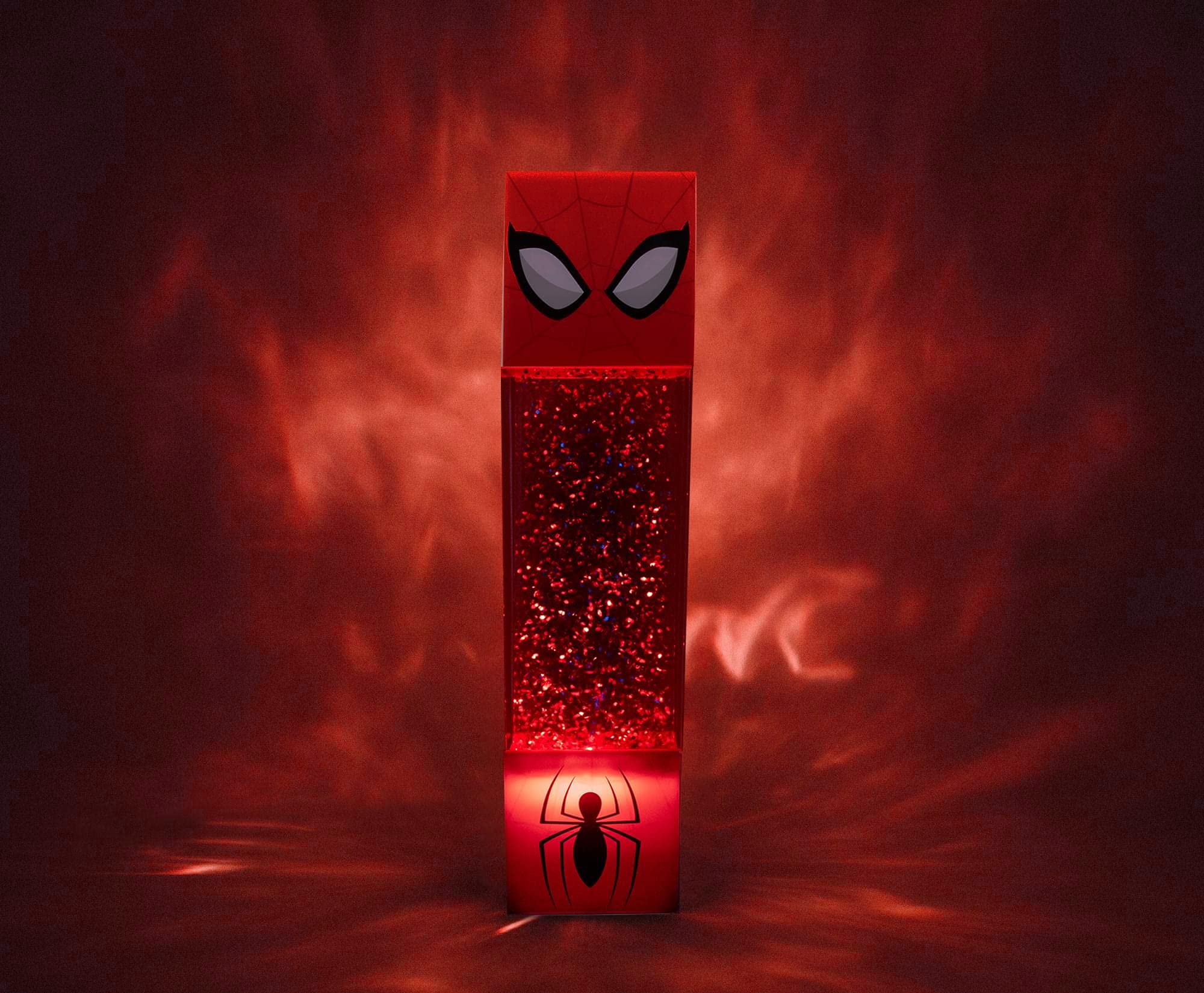 Ukonic Marvel Spider-Man USB Glitter Motion Lamp - 12 Inch LED Nightstand Light for Bedroom, Desk, Living Room Decor