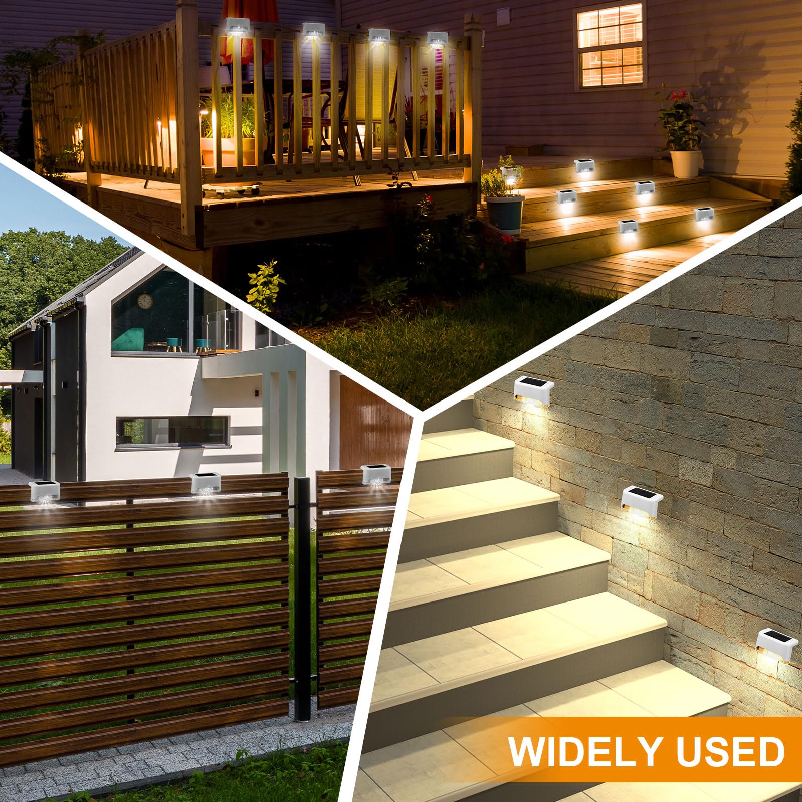 Geelin 32 Pcs Solar Deck Lights - Waterproof Led For Stairs, Patio, Garden - White Shell Cool White Light, Model Hod-Geelin-055
