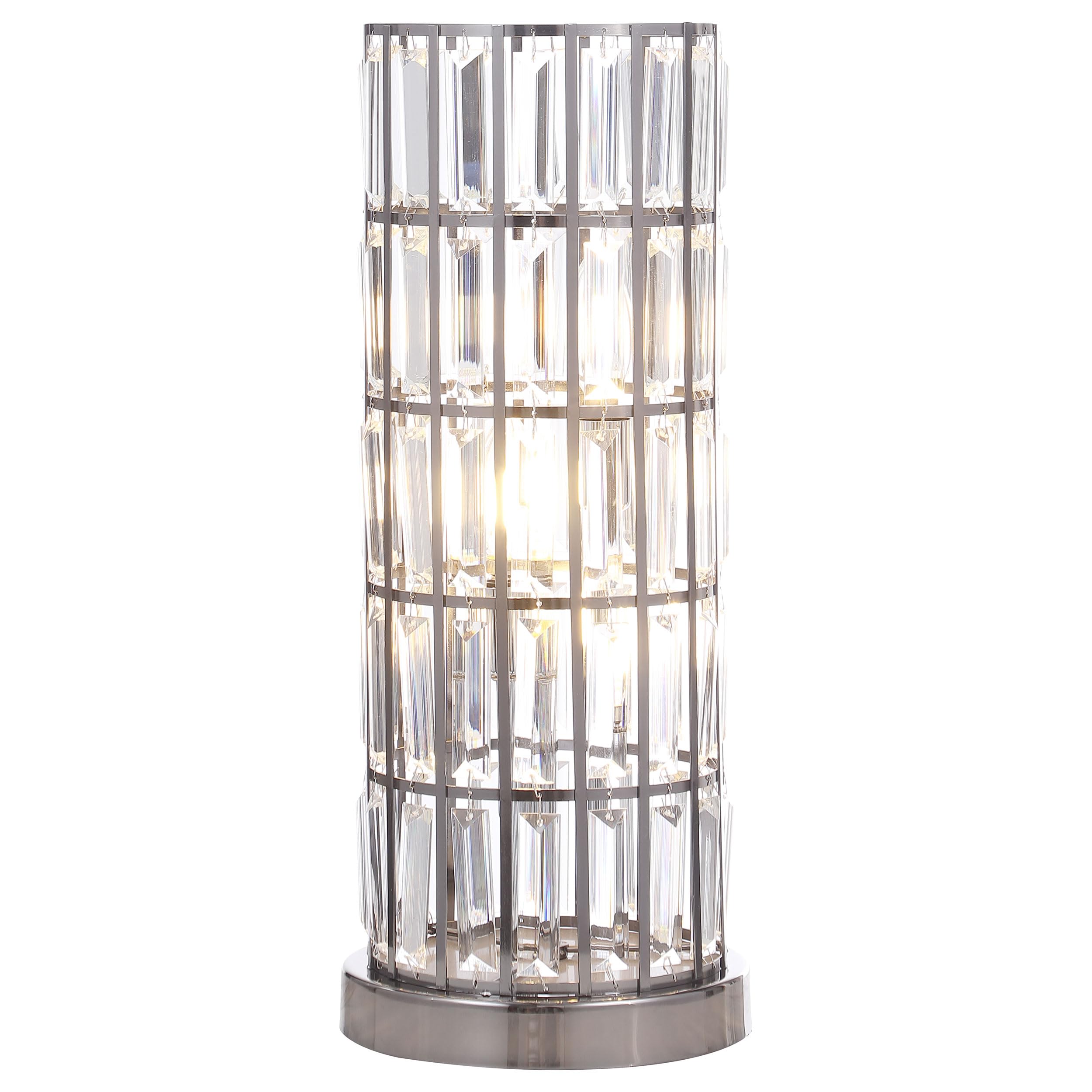 Coaster Home Furnishings Wanda 20-Inch Crystal Shade Bedside Table Lamp Black
