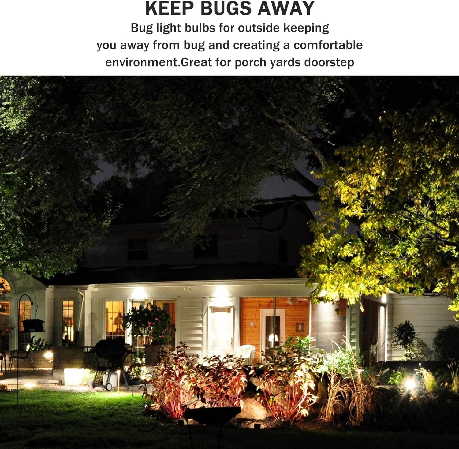 Wiyifada 9W Dimmable Amber Led Bug Light Bulbs - 4 Pack, Replace Up To 60W,