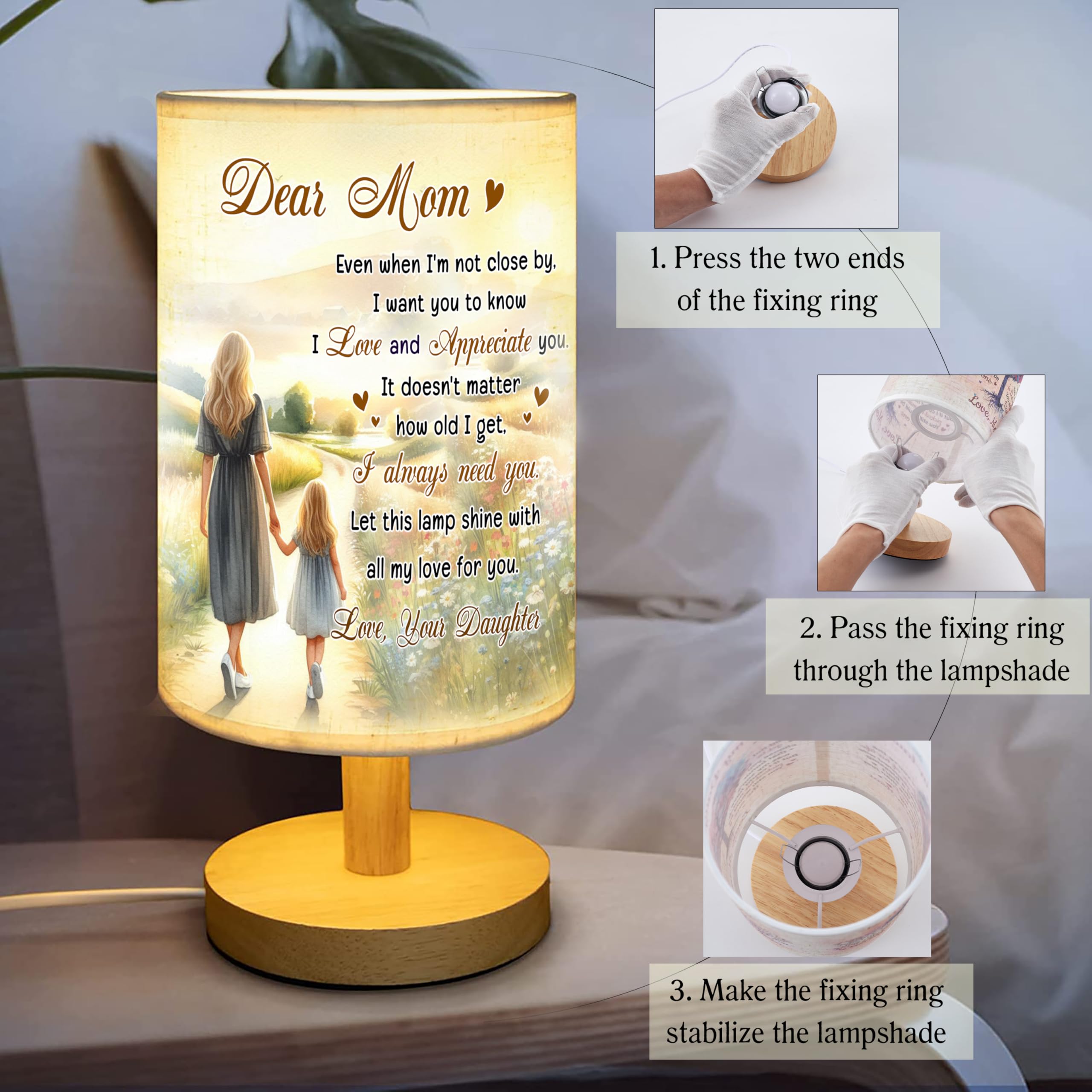 Mom Table Lamp Mother'S Day Gifts For Mom From Daughter, Mother Daughter Lamp Tnt12