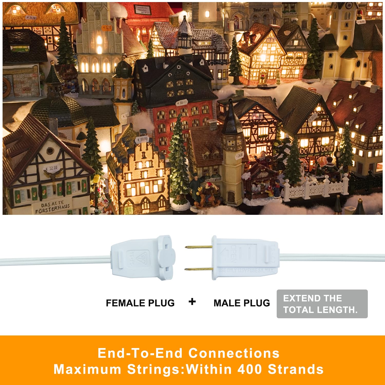 MYEMITTING LED Night Light Bulbs with 4 Pack Accessory Cord - White with On/Off Switch, Warm White C7 Bulbs for Holiday and Craft Decoration