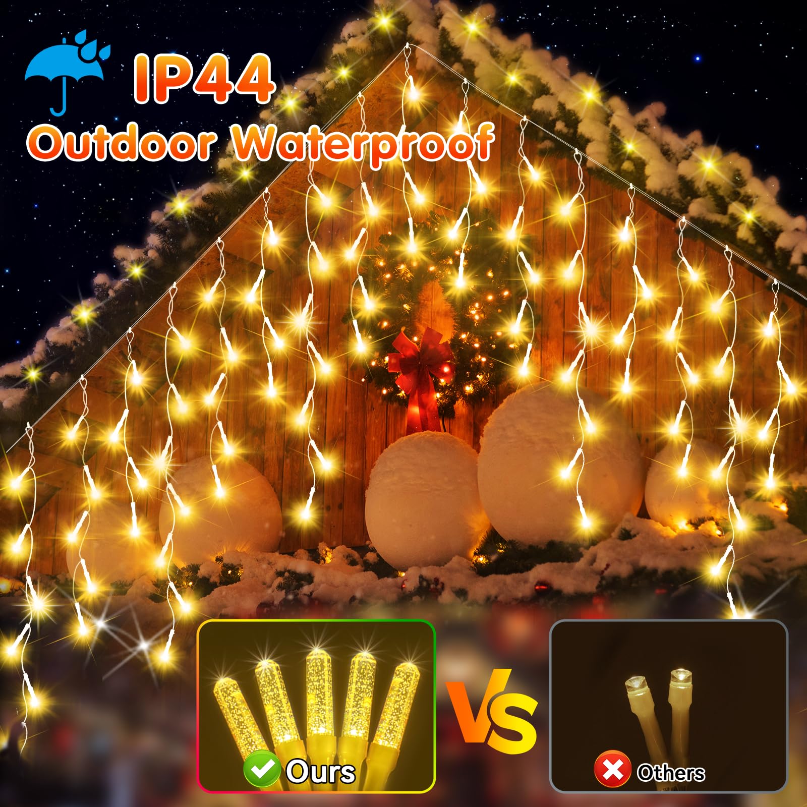 360Led 49Ft Christmas Lights Outdoor Decorations With 72 Drops, Upgrade 8 Modes String Lights, Plug In Waterproof With Timer And