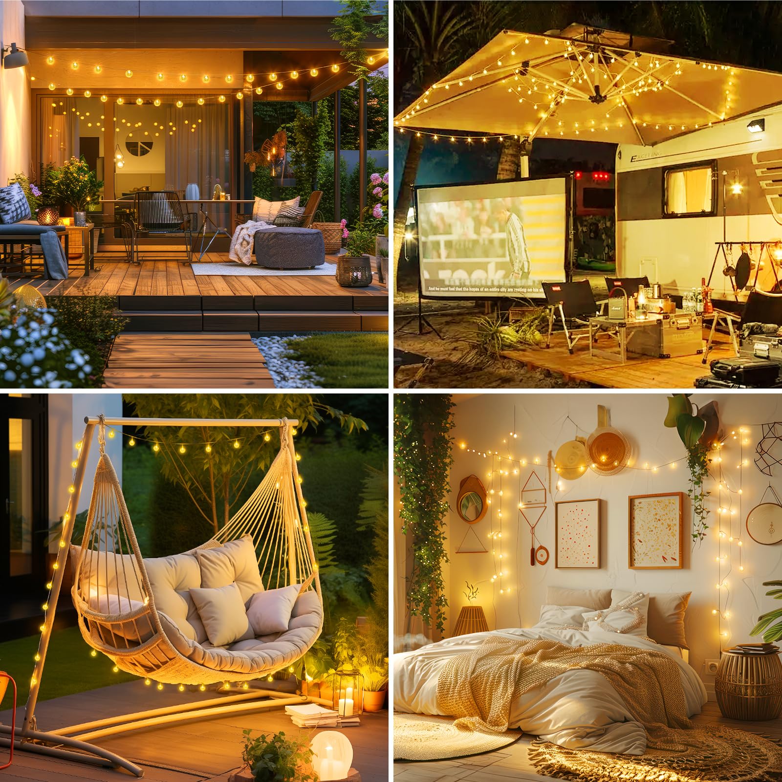 Minetom Crystal Globe String Lights - 66 ft, 200 LEDs, Waterproof, Warm White, Remote & Timer, Perfect for Decor