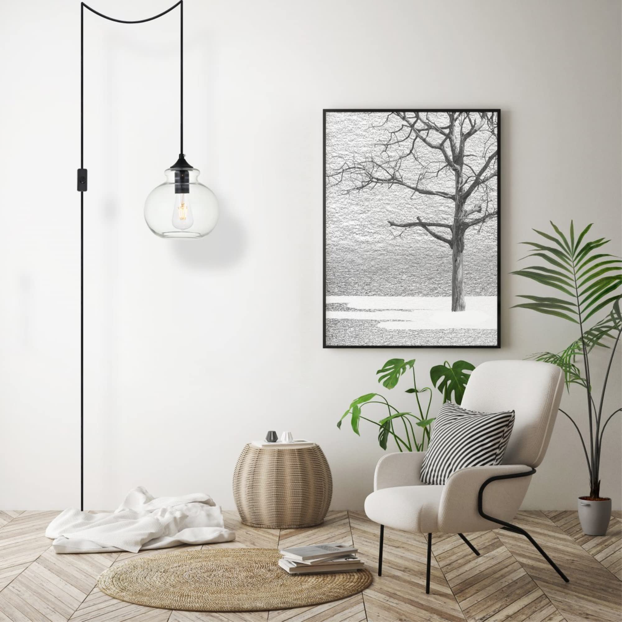 Living District Destry 1-Light Mid-Century Metal Pendant in Black