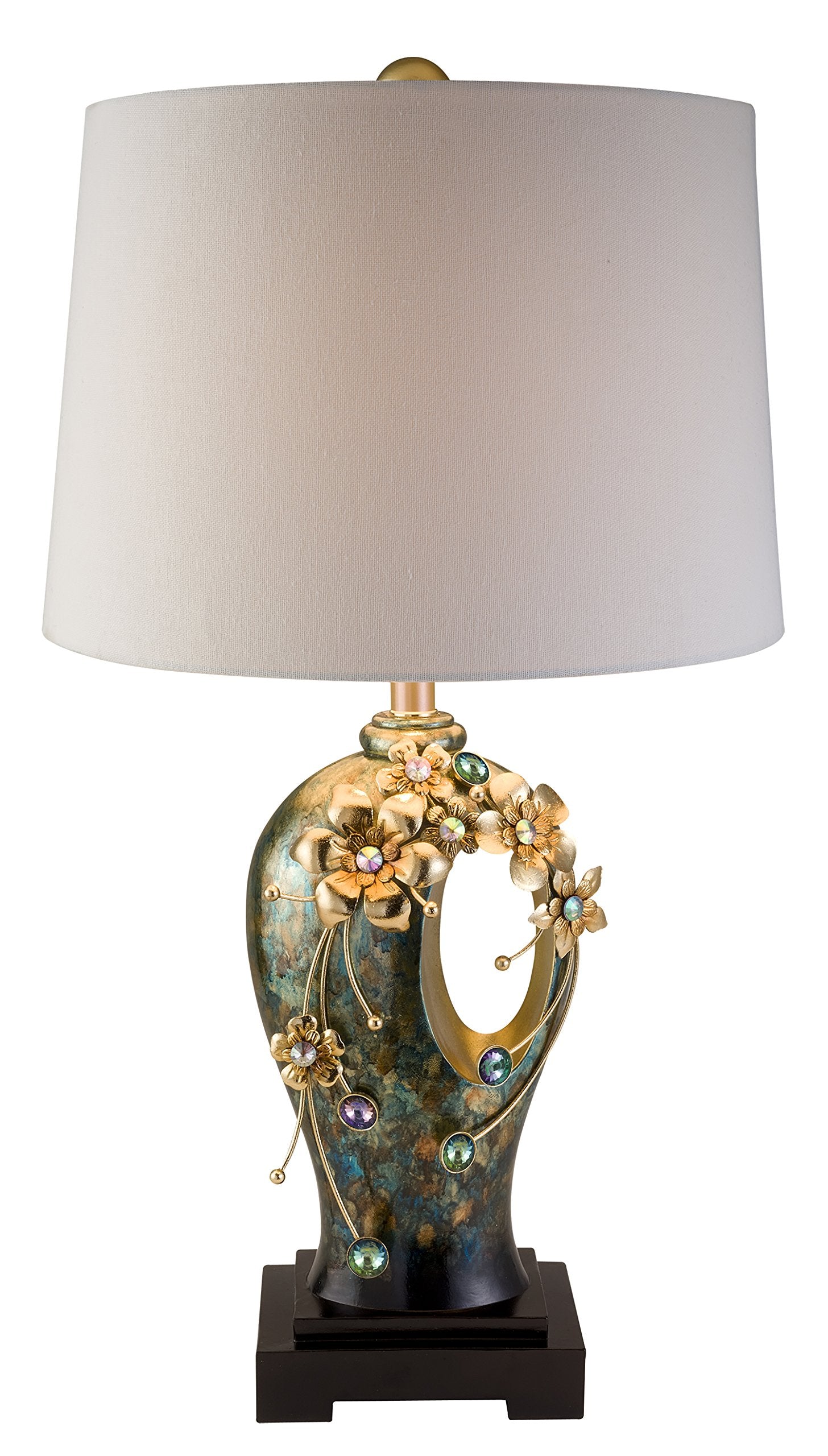Ok Lighting Virgo Orchid Table Lamp, Gold Resin, Model Ok-4271T