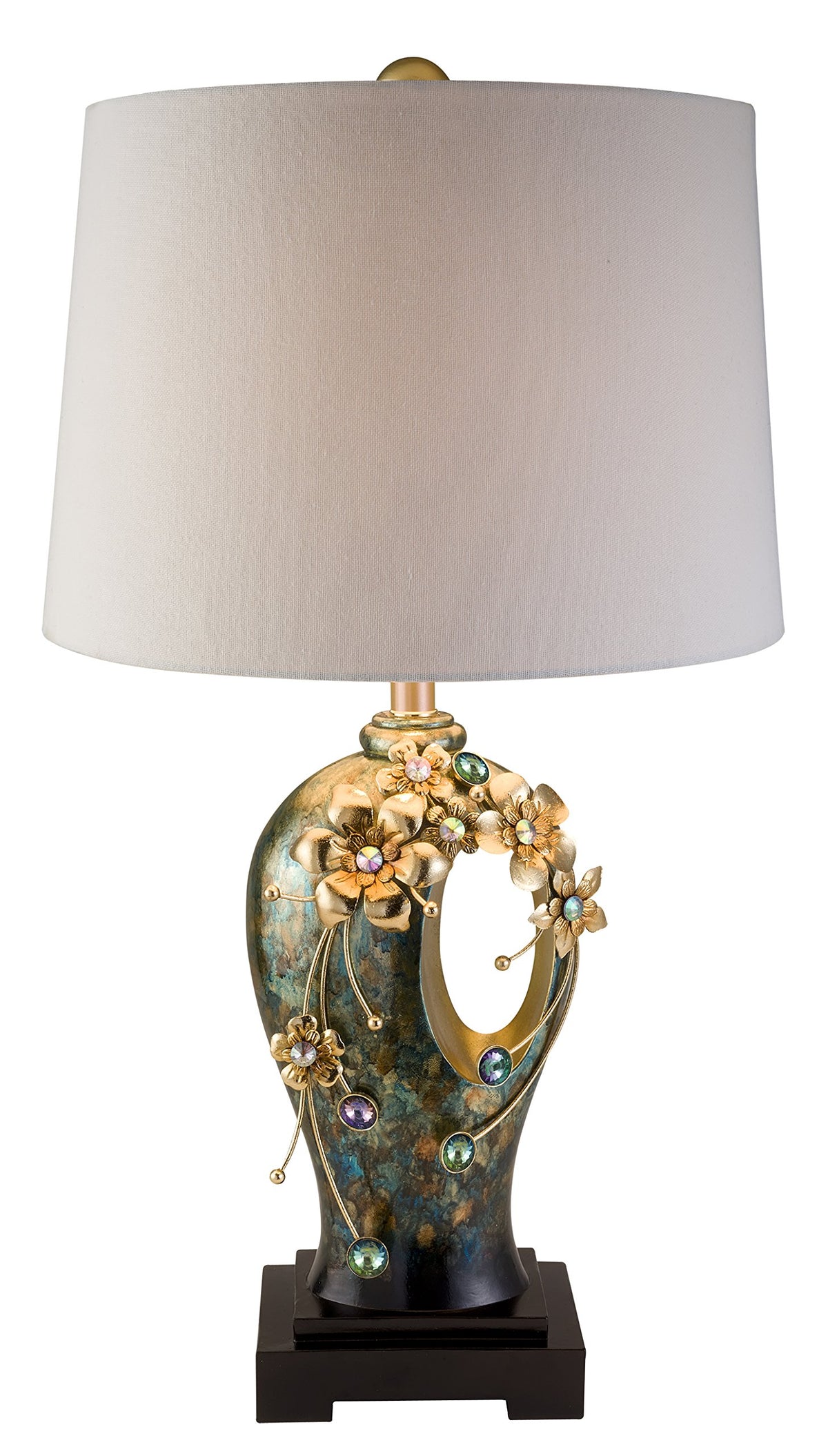Ok Lighting Virgo Orchid Gold Table Lamp - Elegant Resin Design For Home Décor