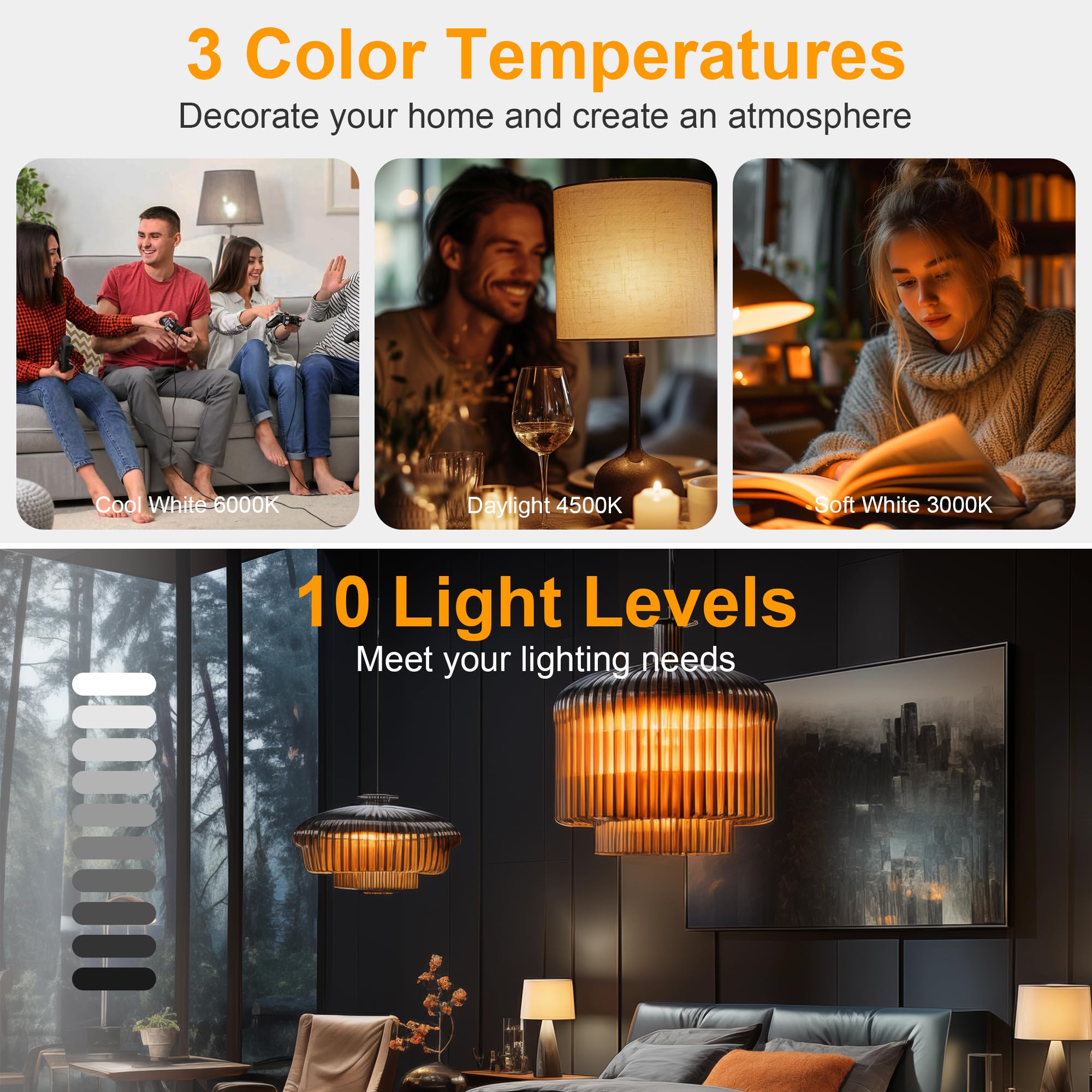 Kandicyar Rechargeable Battery Operated Led Light Bulb, 300Lm E26 Screw In (Magnetic Detachable) With Remote Control Dimmable &