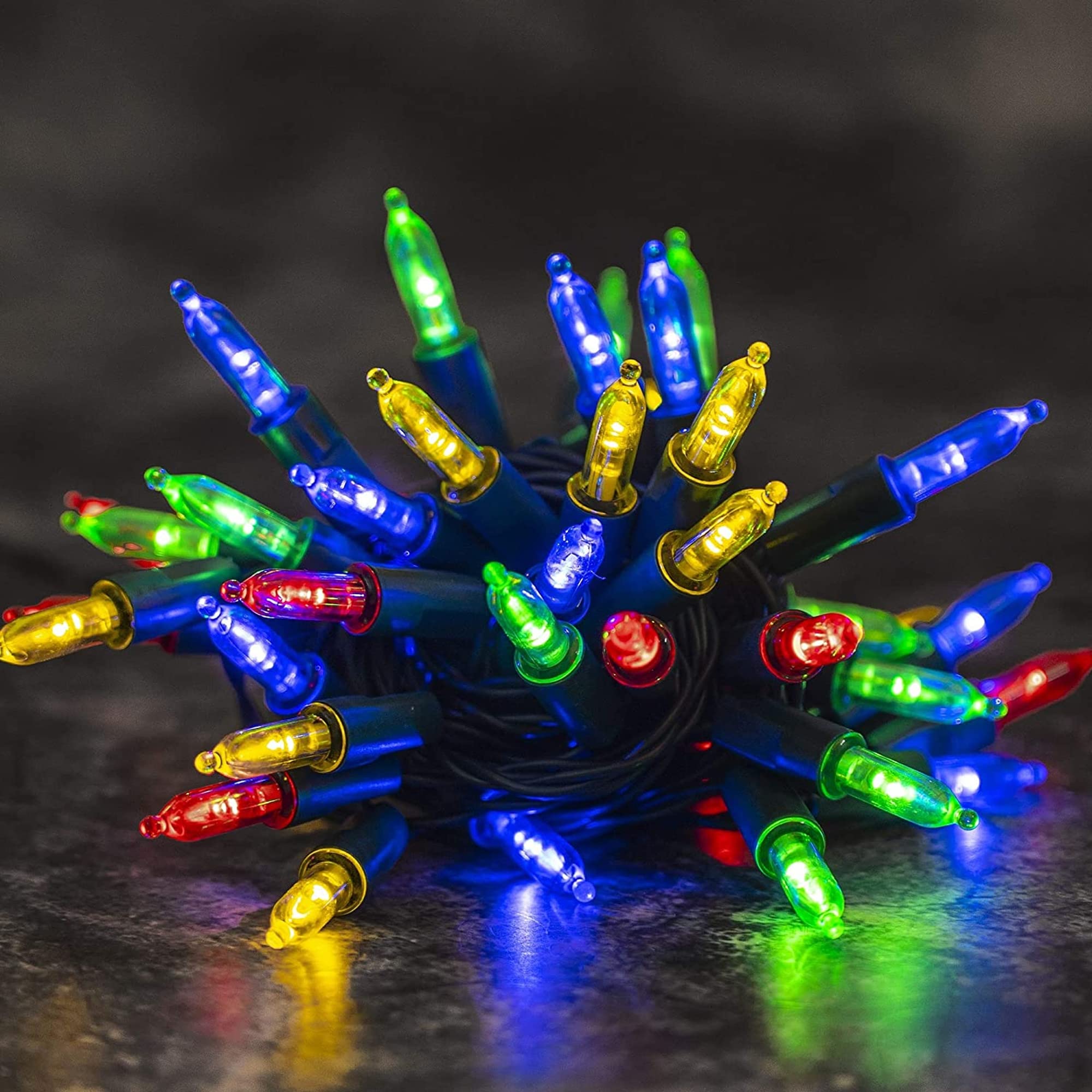 Dazzle Bright Battery Operated Christmas Lights, 2 Pack 16 Feet 50 Led Clear Mini String Lights Waterproof With 8 Modes For Xmas Indoor Outdoor Yard Holiday Wedding Decorations (Multi Color)