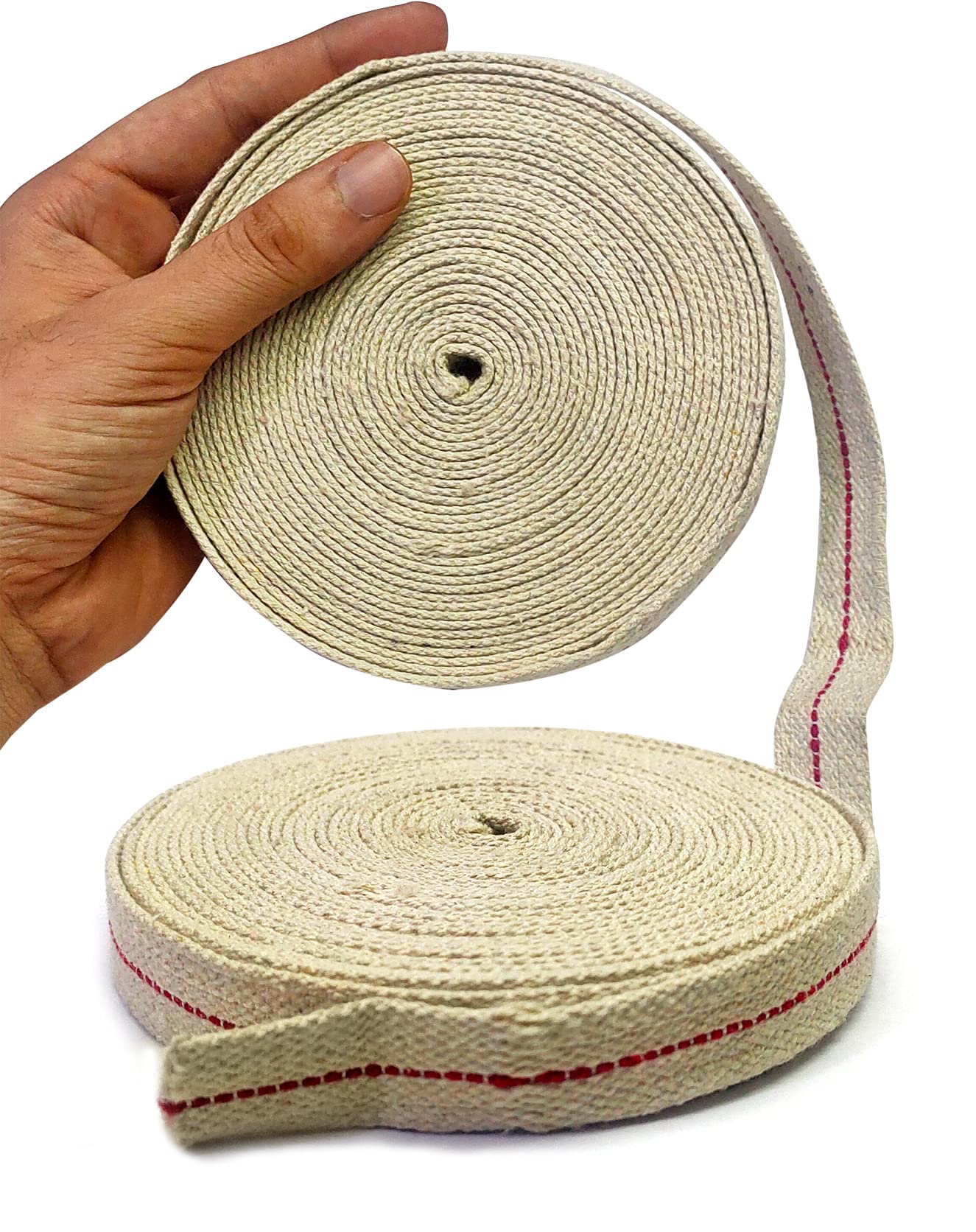 Craftsman 3/4 INCH 43 FT Flat 100% Cotton Wicks for Kerosene Paraffin Based Oil Lamps Lanterns Burner (7/8 INCH (21.5 FEET)-2 RO