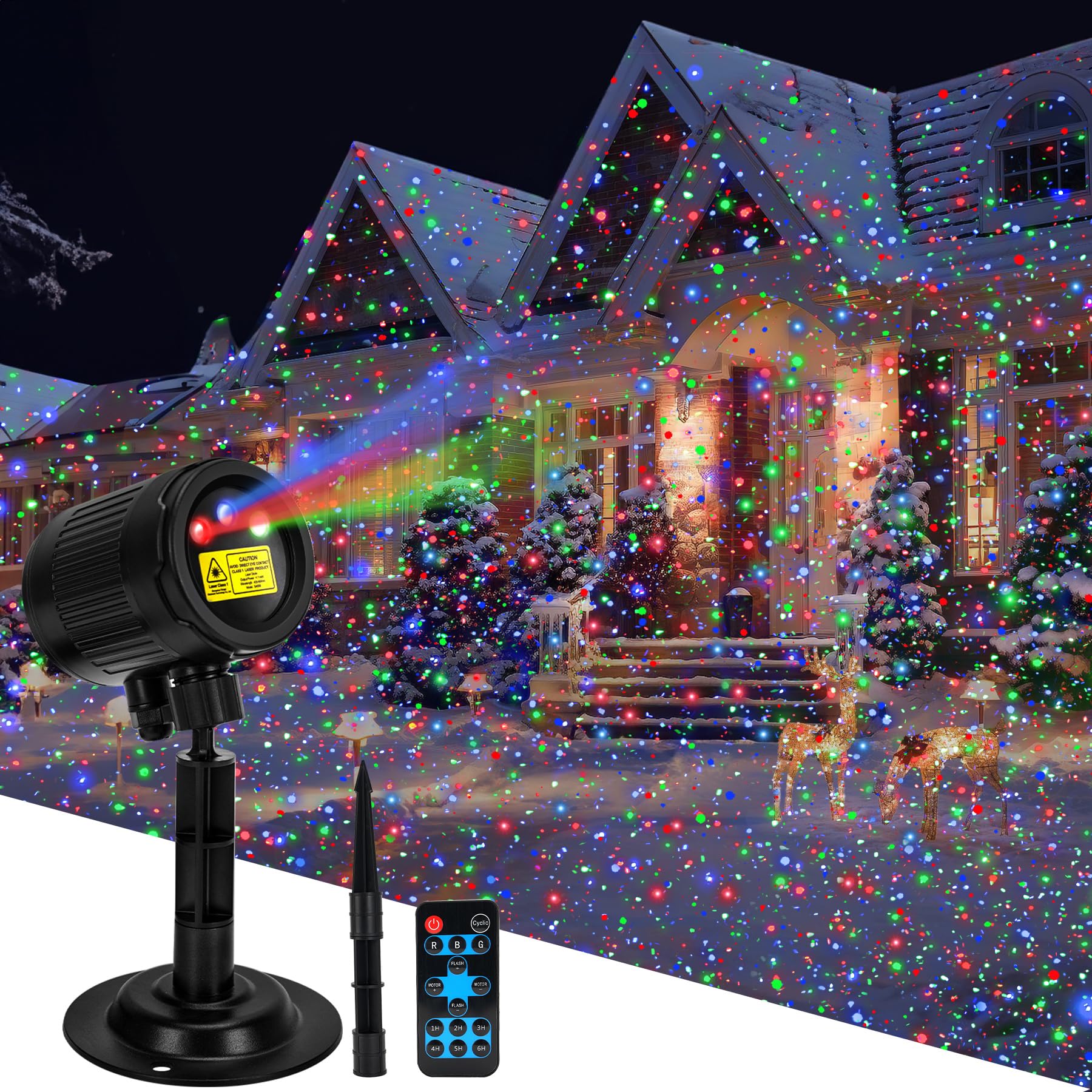 Laser Christmas Projector Lights Outdoor, Outdoor Garden Moving Firefly Landscape Lights Waterproof RGB, Christmas Decorations L