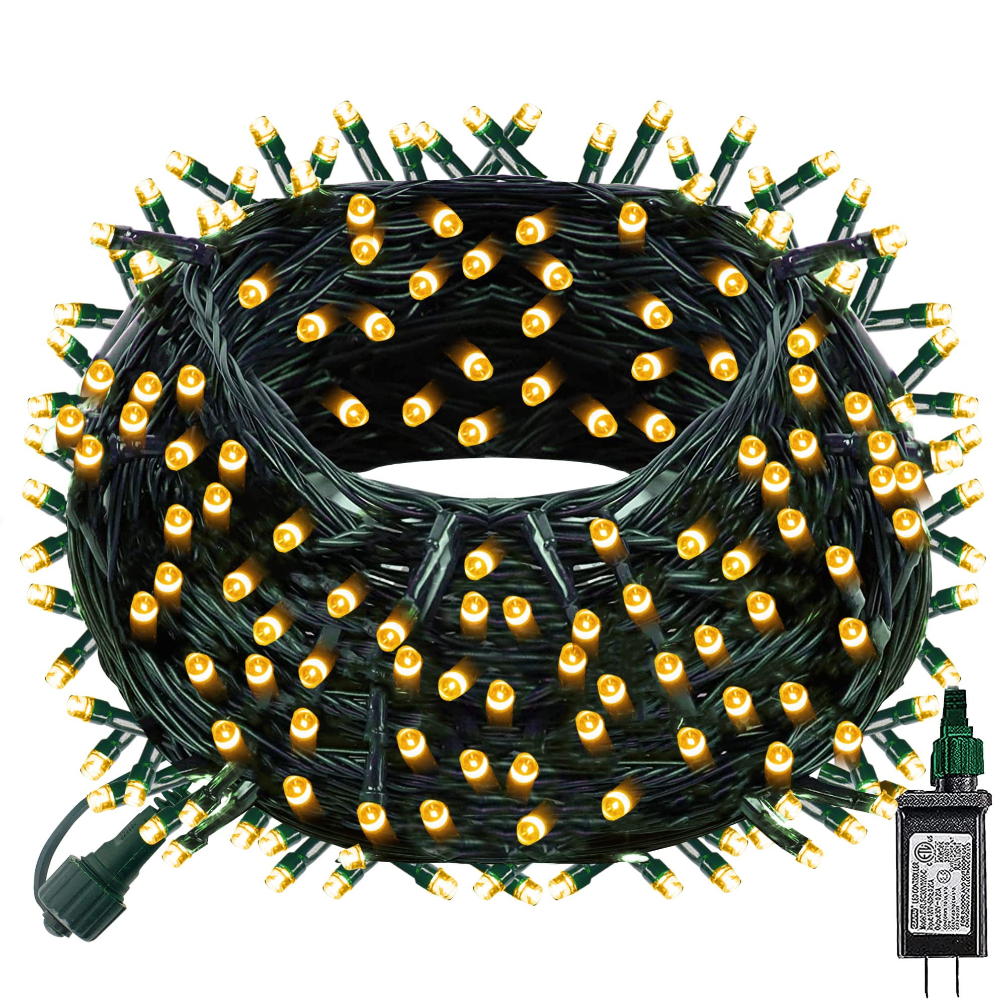Dazzle Bright Christmas String Lights, 100 LED 33 FT Connectable Fairy Lights with 8 Modes, Waterproof Christmas Decorations for