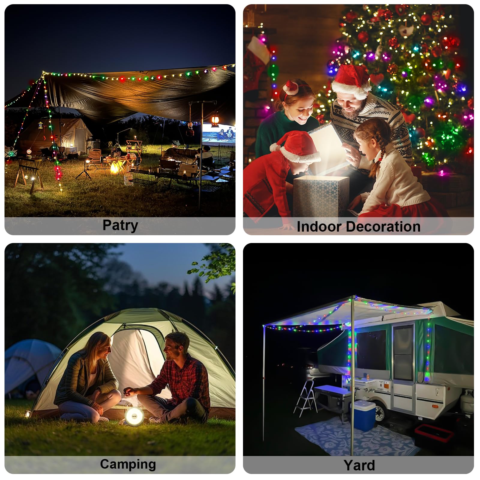 Camping String Lights, Rechargeable Waterproof Hanging Lamp Portable Led Light For Outdoor Camping Awning Tent Garden Party Yard