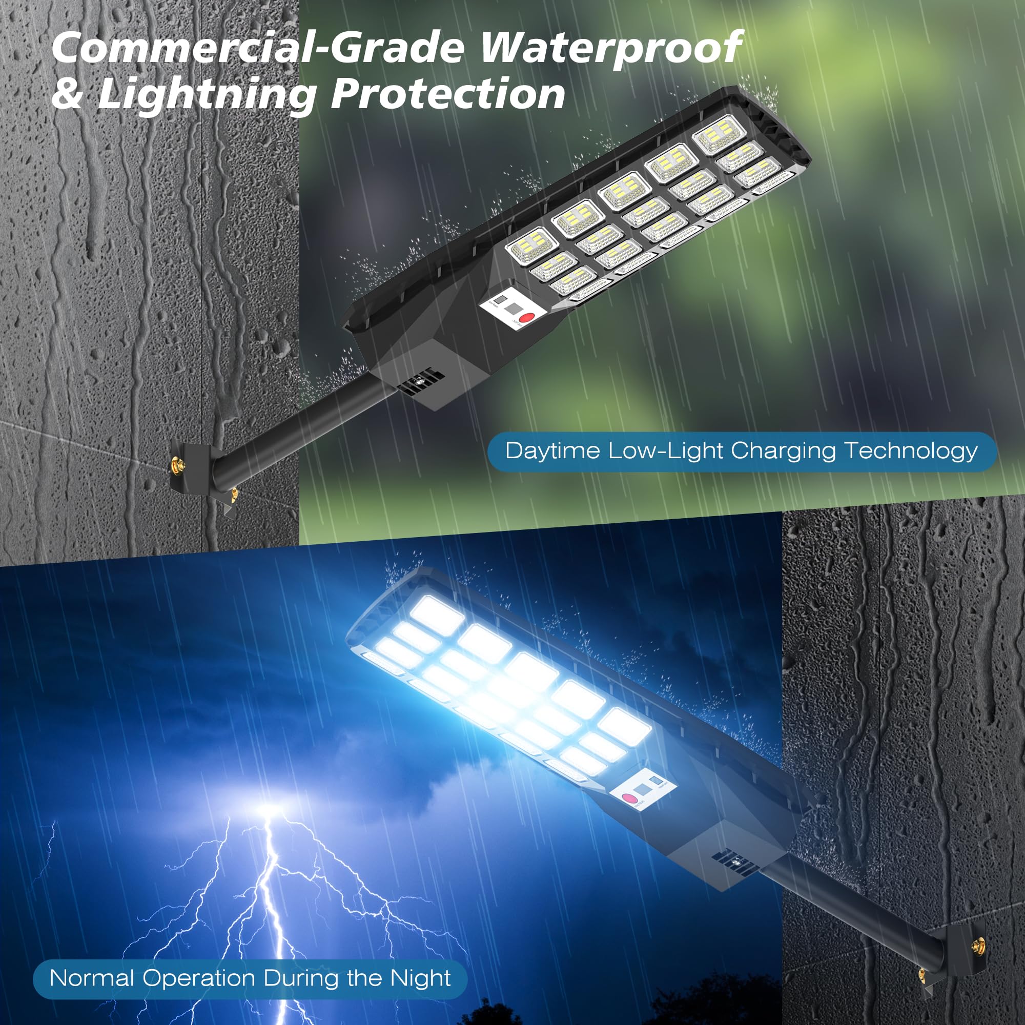 OKPRO Solar Lights Outdoor 320° Wide Angle IP66 Waterproof 6500K Motion Sensor Remote Control 2-Pack Black Model OK-XY120-2