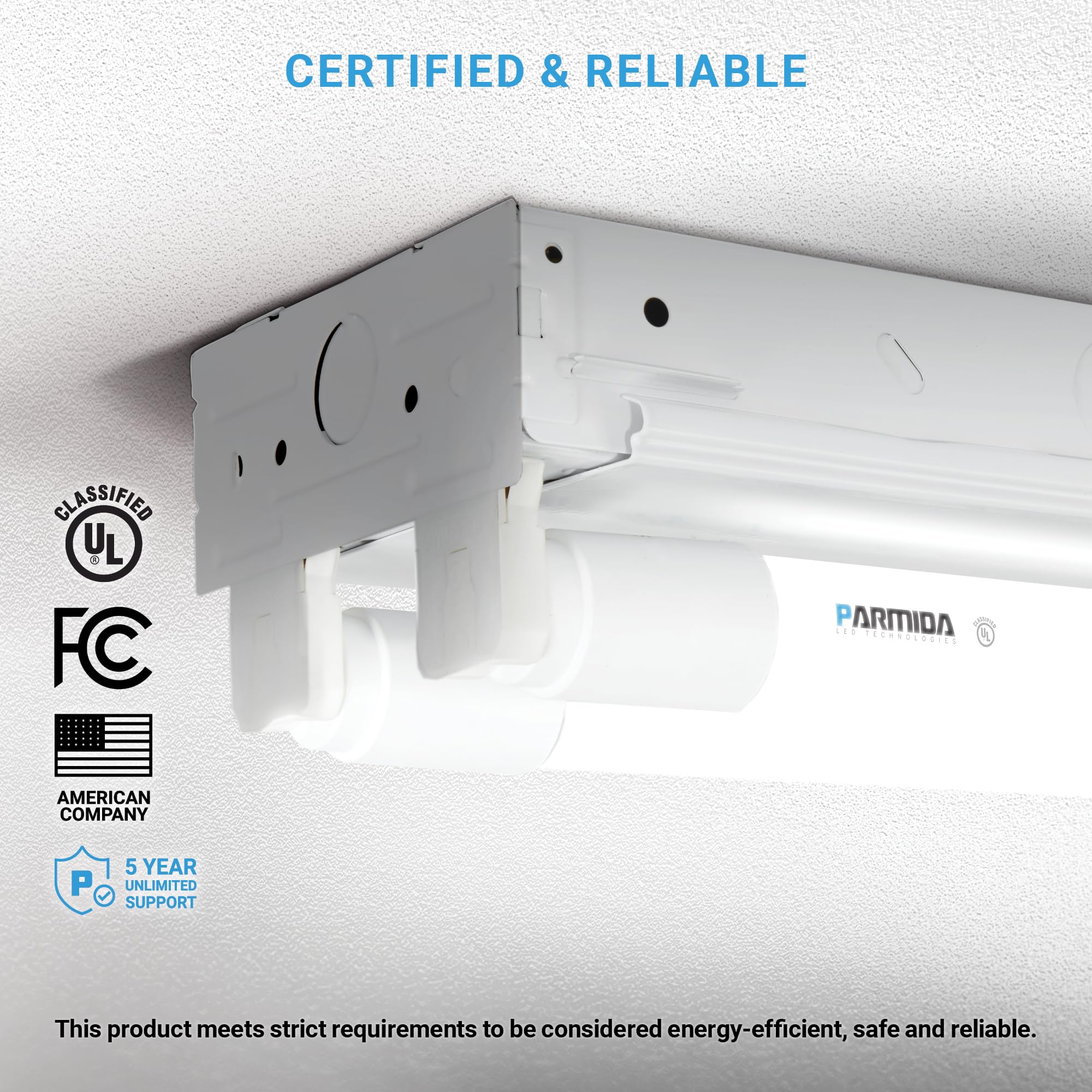 Parmida LED T8 4FT Ballast Bypass Light Tube, 20-Pack, 18W, 2200lm, Cool White 4000K, UL-Listed, Clear Lens