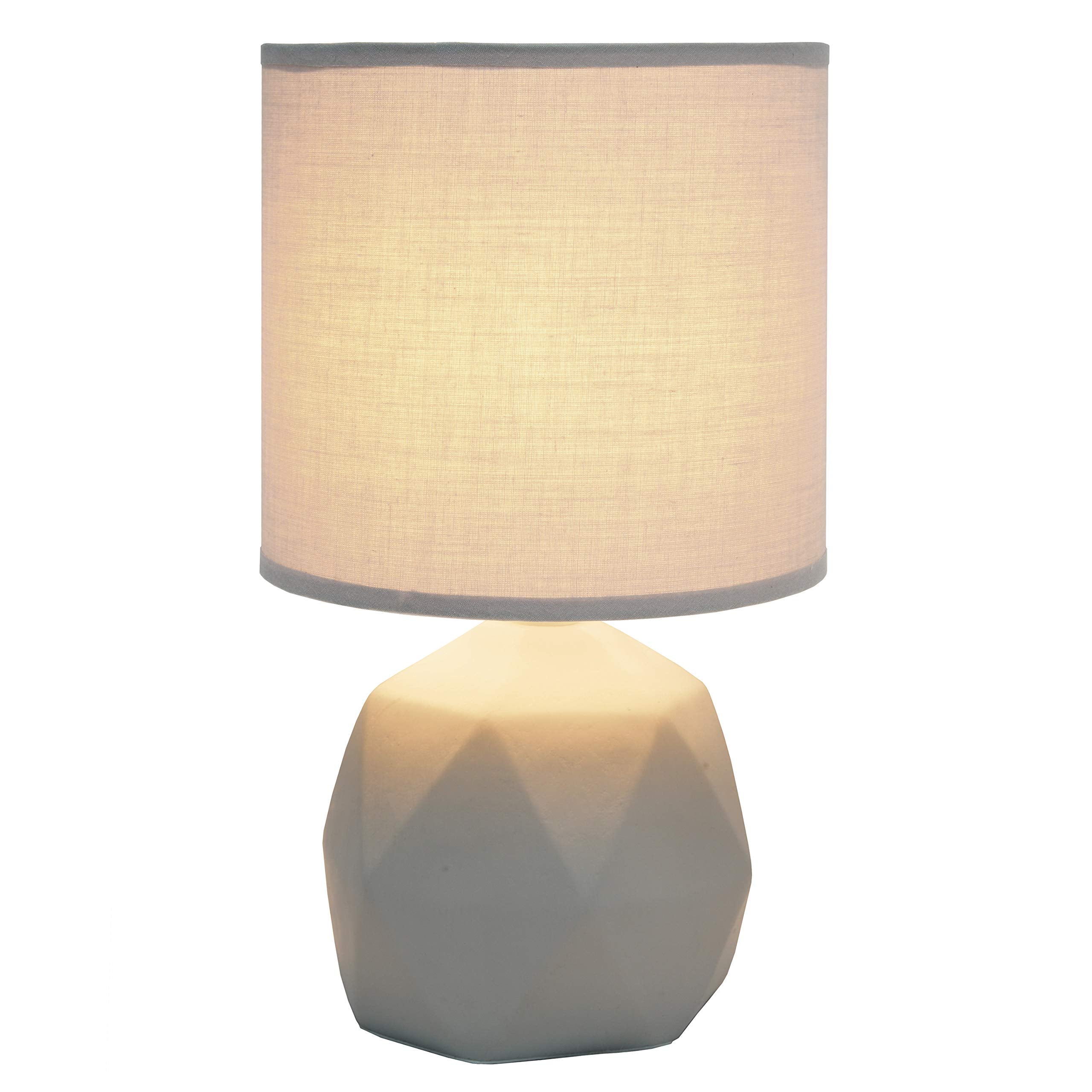 Simple Designs Lt2060-Gry Geometric Concrete Table Lamp, Gray