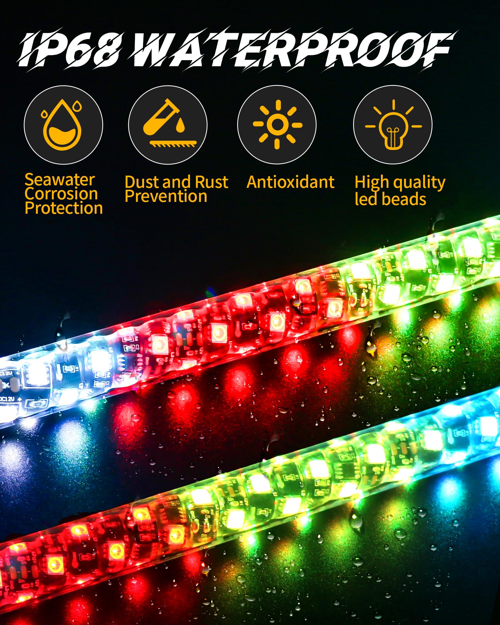 Smartmarine 4FT Boat Navigation Lights,12 Solid Color & Remote Control,360 degree Running Stern Light LED Marine Navigation Ligh