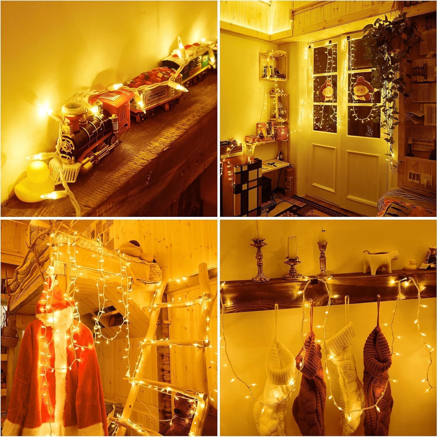 Dirnun Christmas Lights Clear White 100 Count Incandescent Light Ul Certified Connectable Christmas Tree Lights With White Wires For Indoor Outdoor Xmas  Wedding  Holiday  Party  Home Decorations