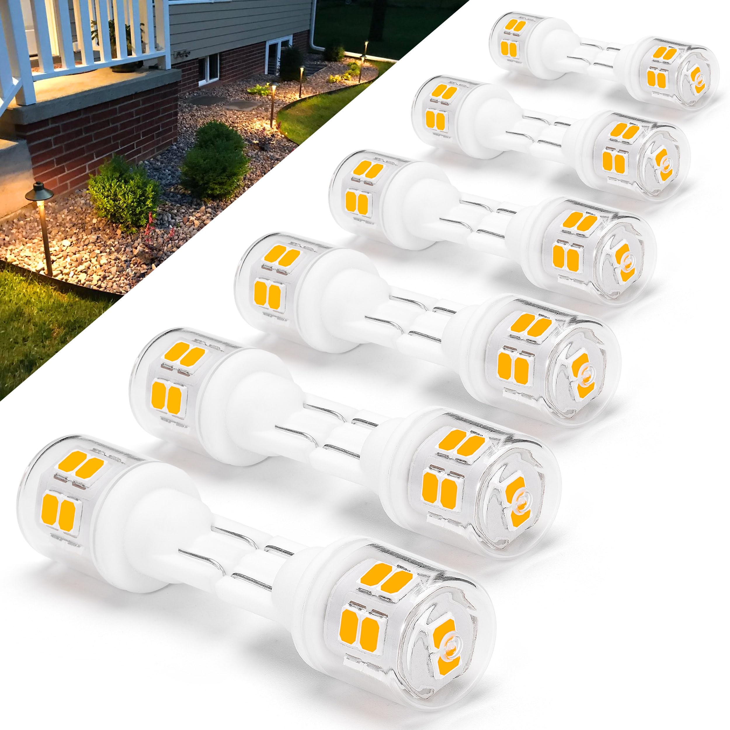 Heifymi T5 T10 194 921 Wedge Base Led Light Bulbs 3 Watts Equivalent 25W 30W Incandecent Bulbs 2700K Warm White 300Lm Ac/Dc 12-2
