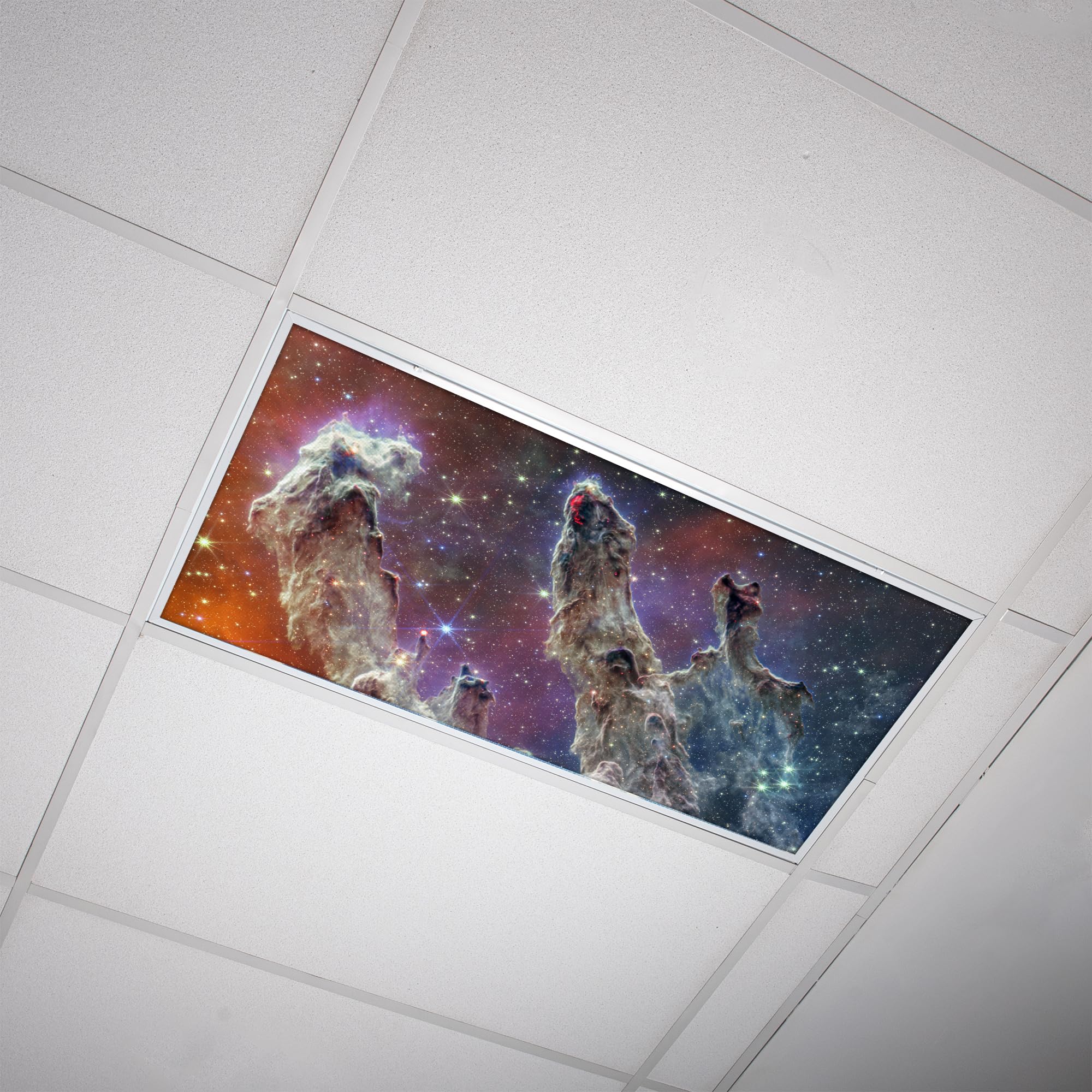OCTO LIGHTS Fluorescent Light Cover enhanced Backlit Film 2x4 (22.38inx46.5in) James Webb Pillars 1pk