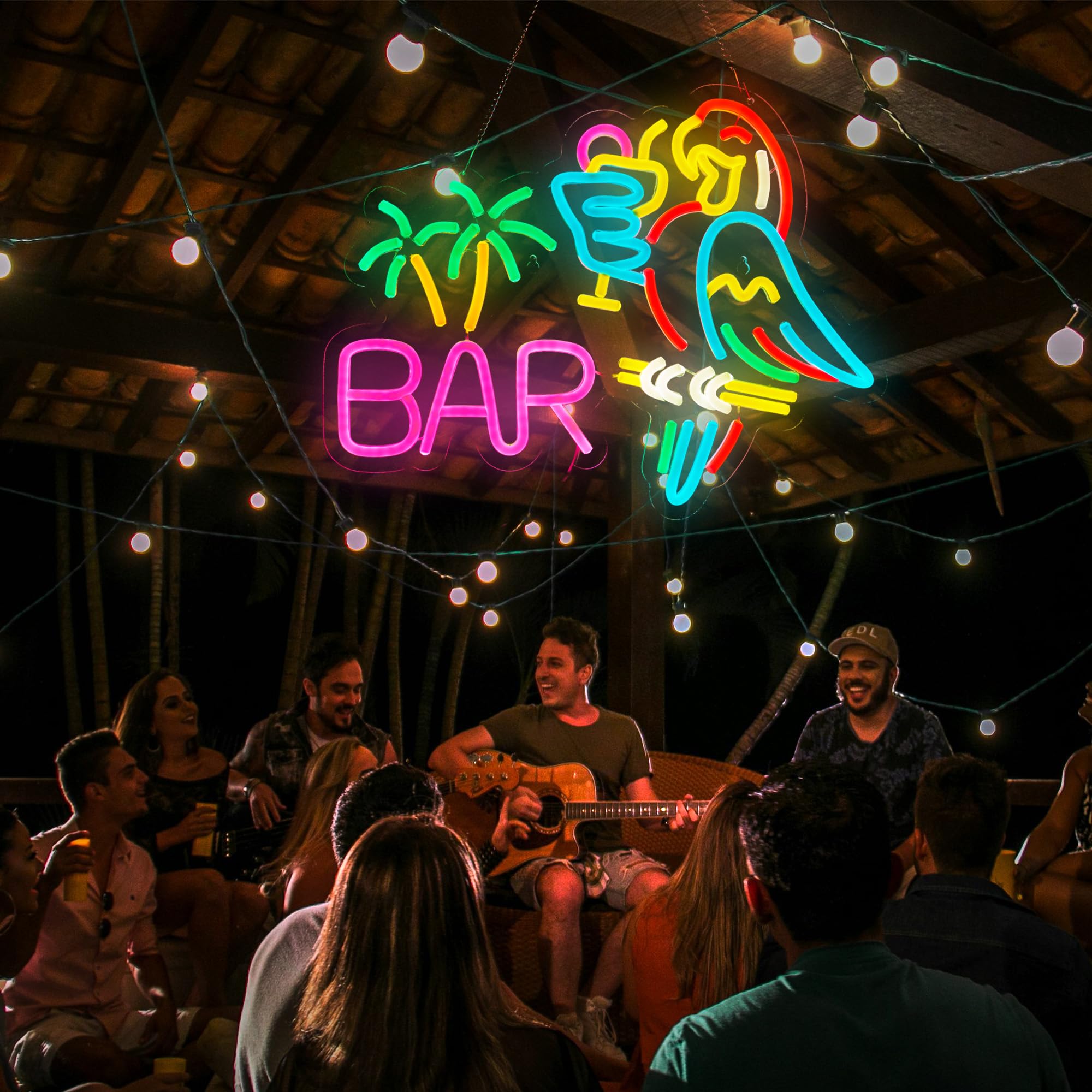 VarLietin Bar Neon Sign - Dimmable LED Wall Decor, USB Powered, Acrylic, Multicolor (Pink, Yellow, Blue, Red, Green)