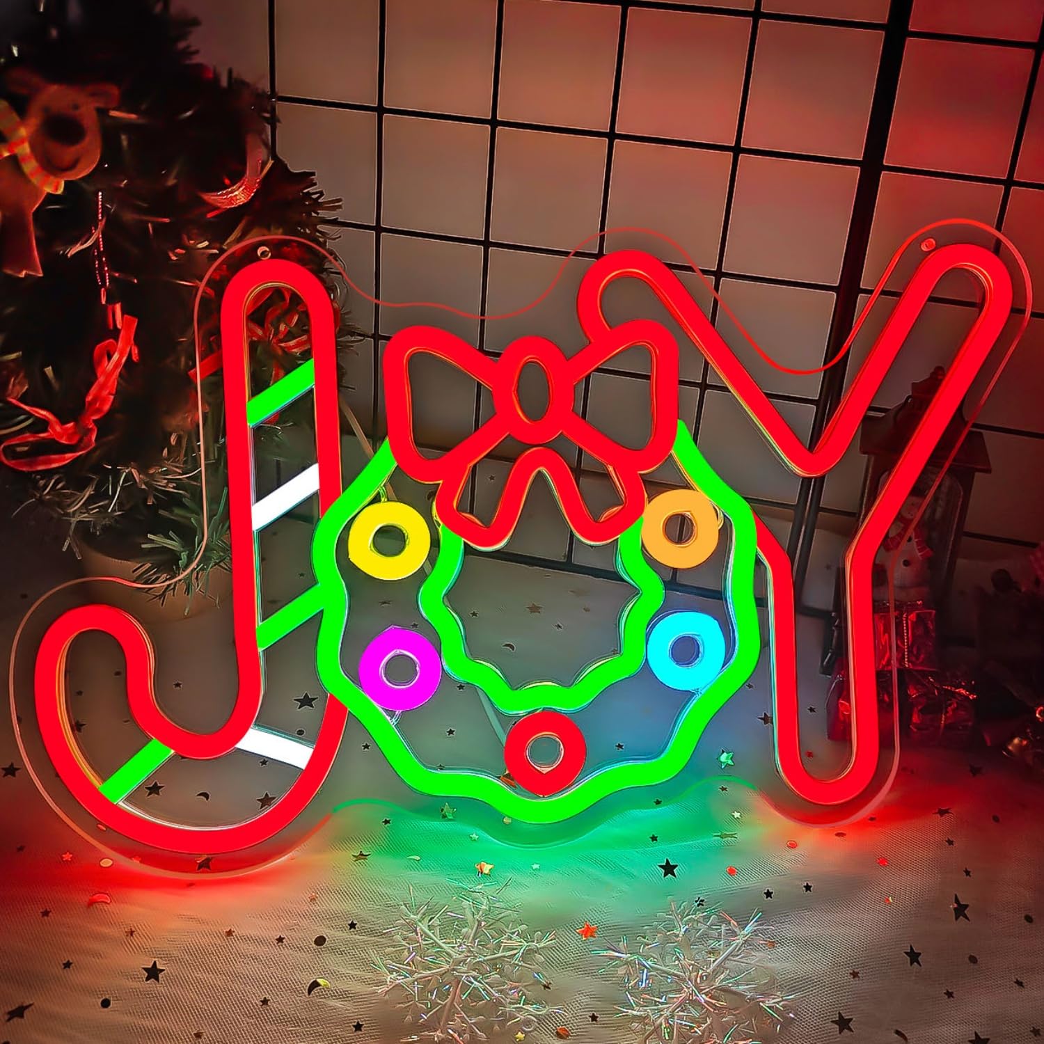 Christmas Neon Sign Christmas Joy Neon Sign Christmas Led Sign Candy Neon Christmas Decorations Joy Christmas Lights Dimmable Li