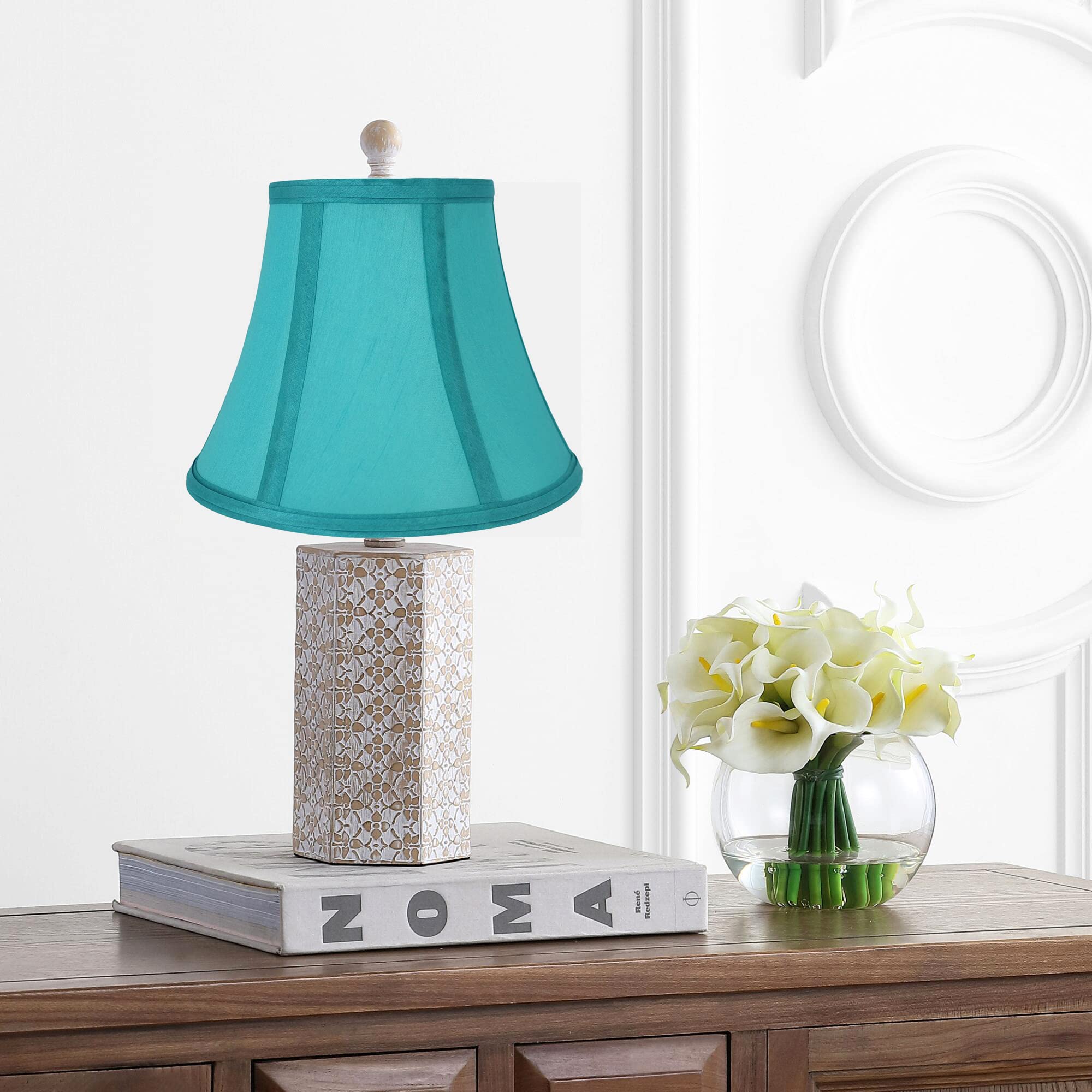 Urbanest Softback Bell Lampshade, Faux Silk, 5X9X7 Inches, Teal, Spider-Fitter