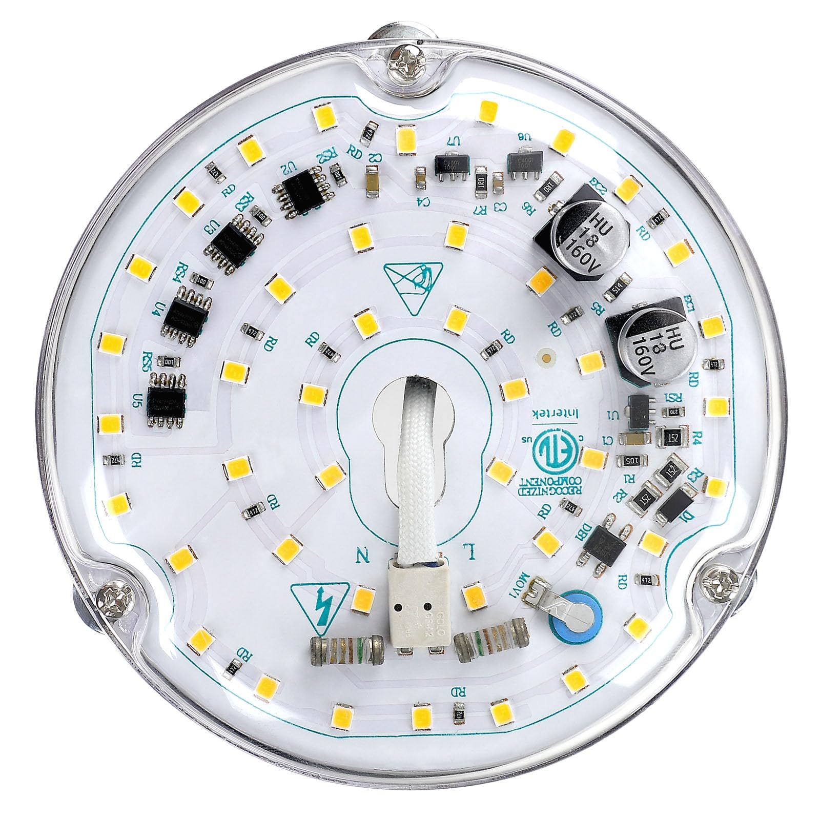 Led Light Kit Round 4 Inch Ceiling Fan LED Light Replacement, 18W 3000K 2100LM Ceiling Fan ...