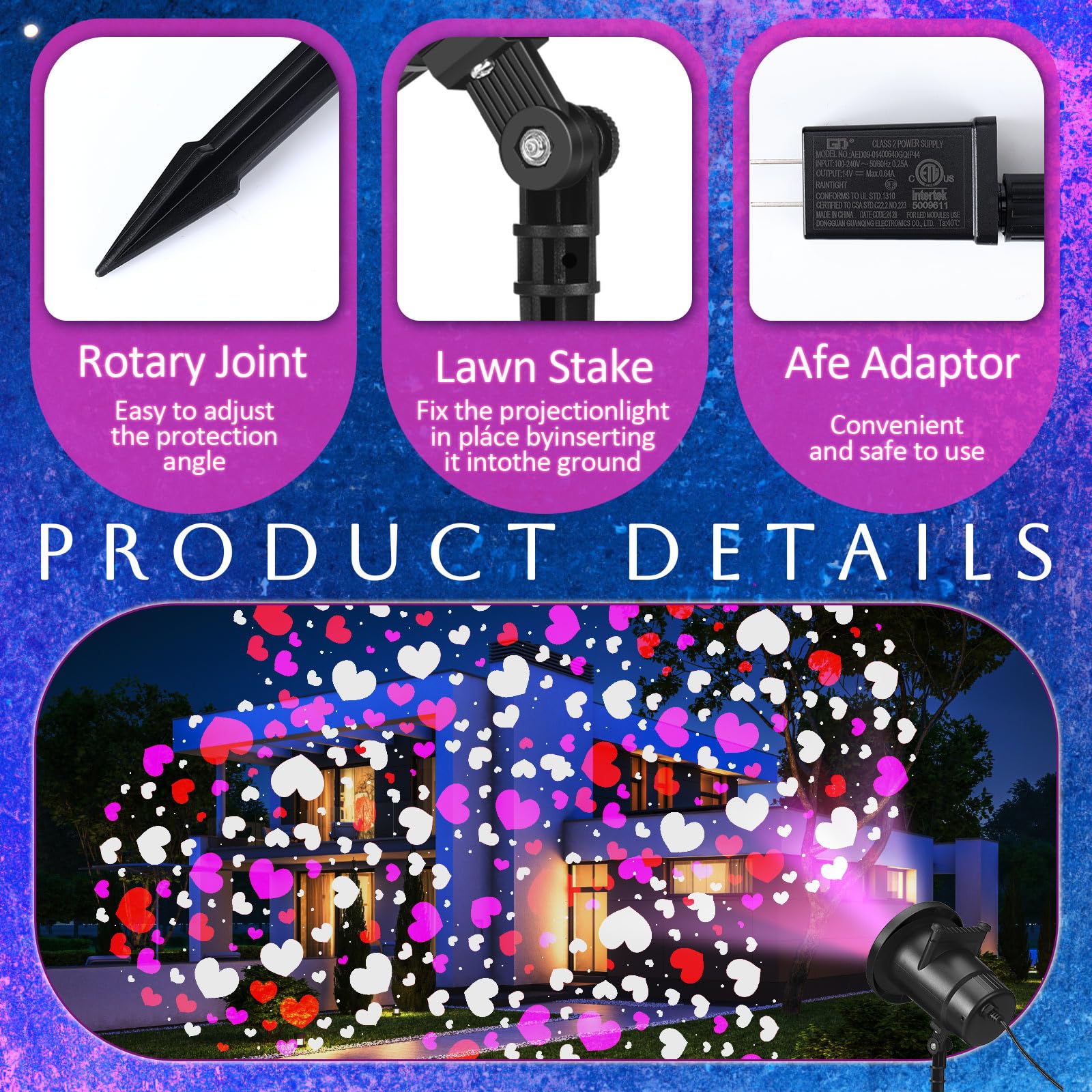 Lingvee Holiday Projector Light With Slides Led Projector Lights Outdoor Reflectors Waterproof Landscape Decorative Lighting Pro