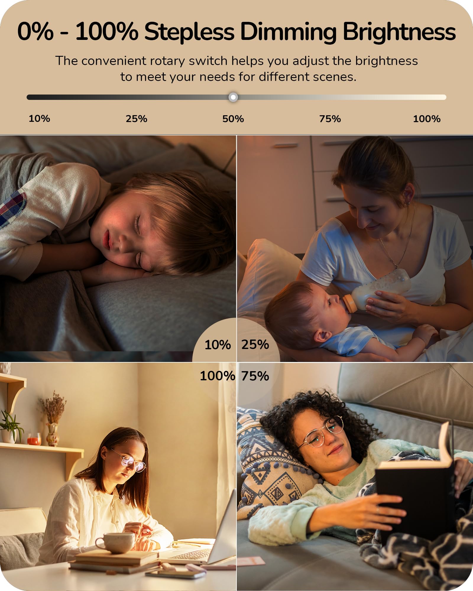 Edishine Black Arc Floor Lamp Dimmable, Standing Lights With Rotary Switch & Adjustable Line Lampshade, Tall Standing Lamp For B